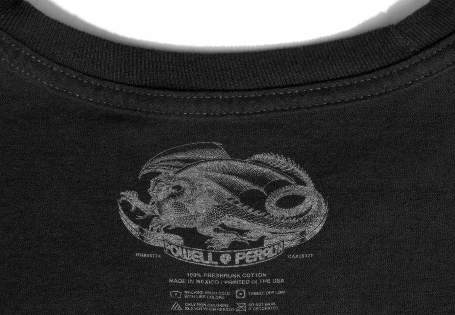 Powell Peralta SKULL AND SWORD Skateboard T Shirt BLACK