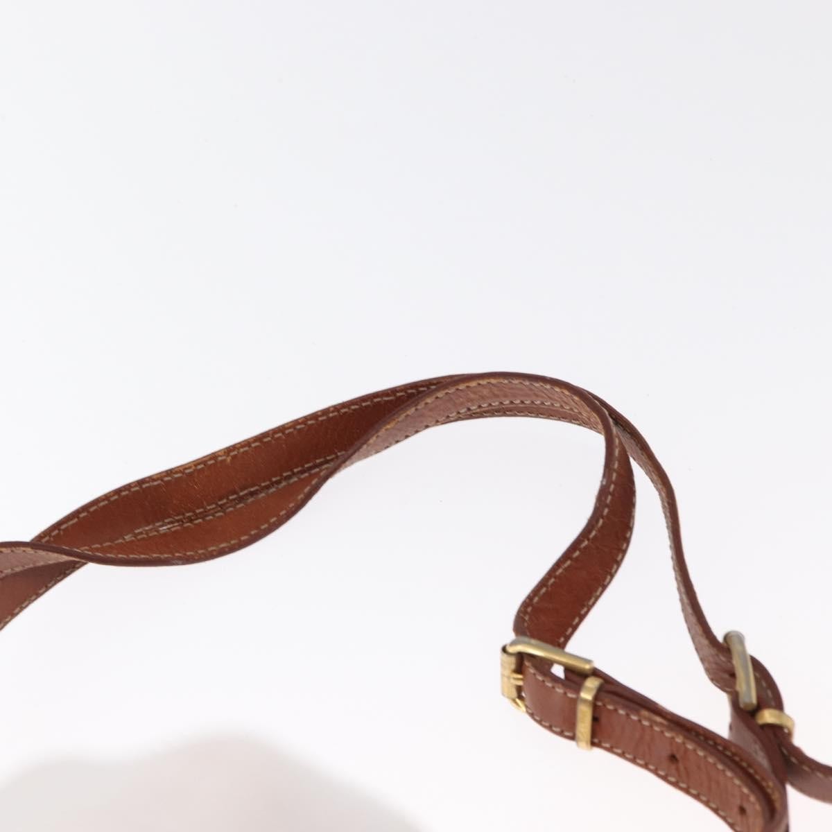 CELINE Macadam Canvas Backpack PVC Leather Brown Gold Auth bs32182