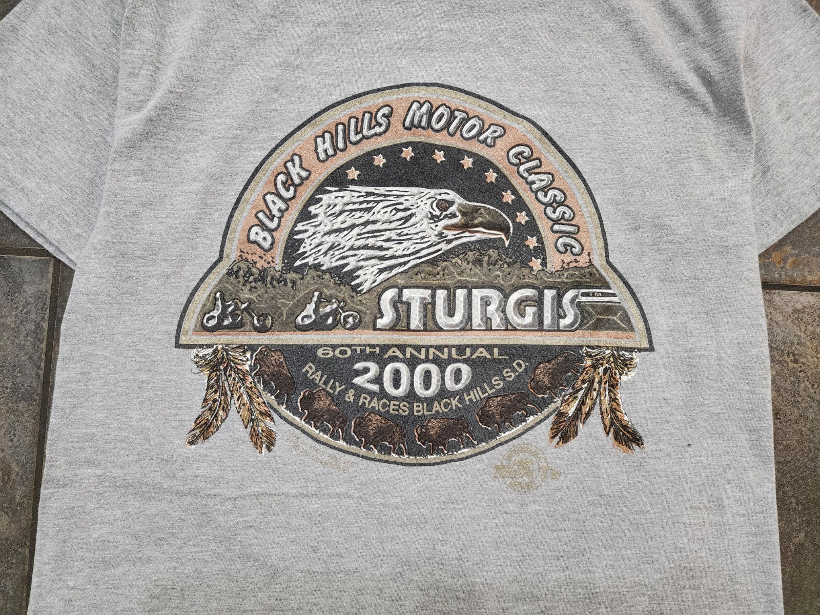 Vintage 2000 Sturgis Motorcycle Rally Medium Black Hills Biker Skater T Shirt