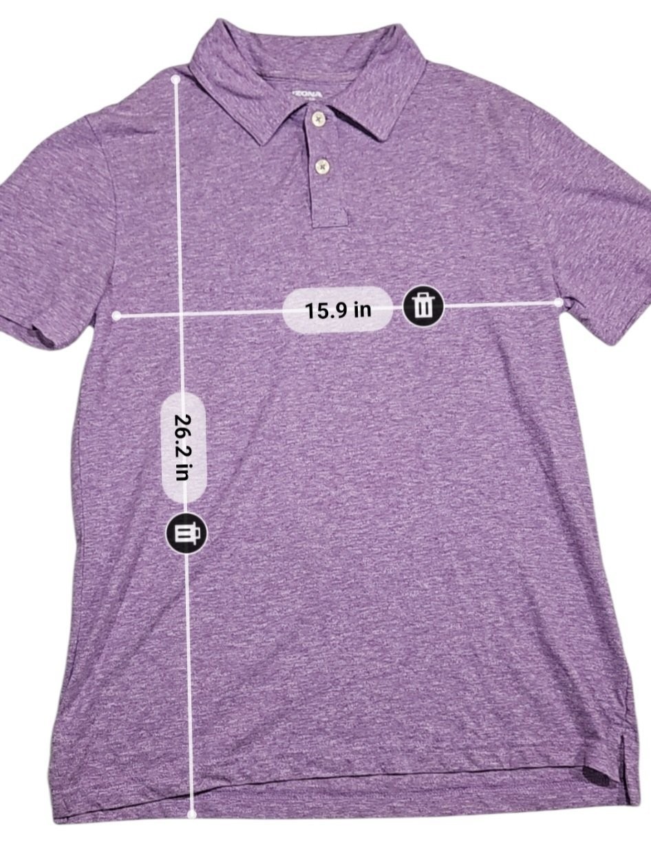 Arizona Jean Co Polo Shirt Mens Medium M Purple Heathered Short Sleeve Casual