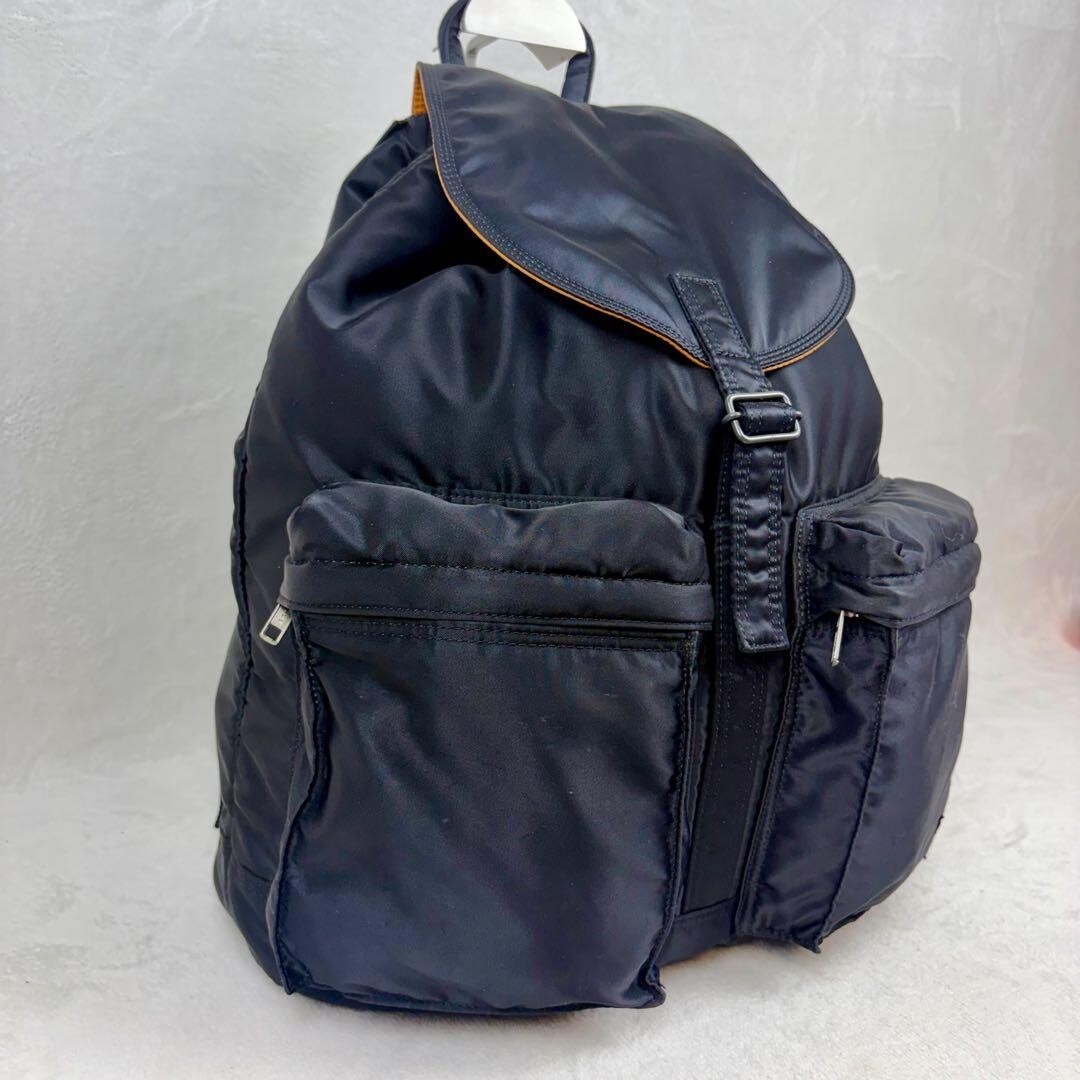 PORTER Tanker Backpack Black Nylon Large A4 PC Travel Drawstring Flap Japan