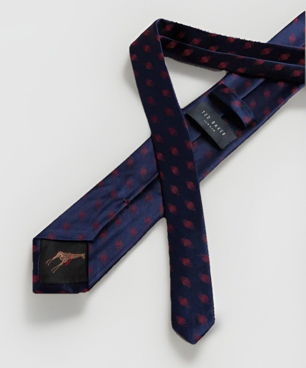 Ted Baker Men’s 100% Silk Tie Cronus Diamond Geometric Blue 3.25” Width