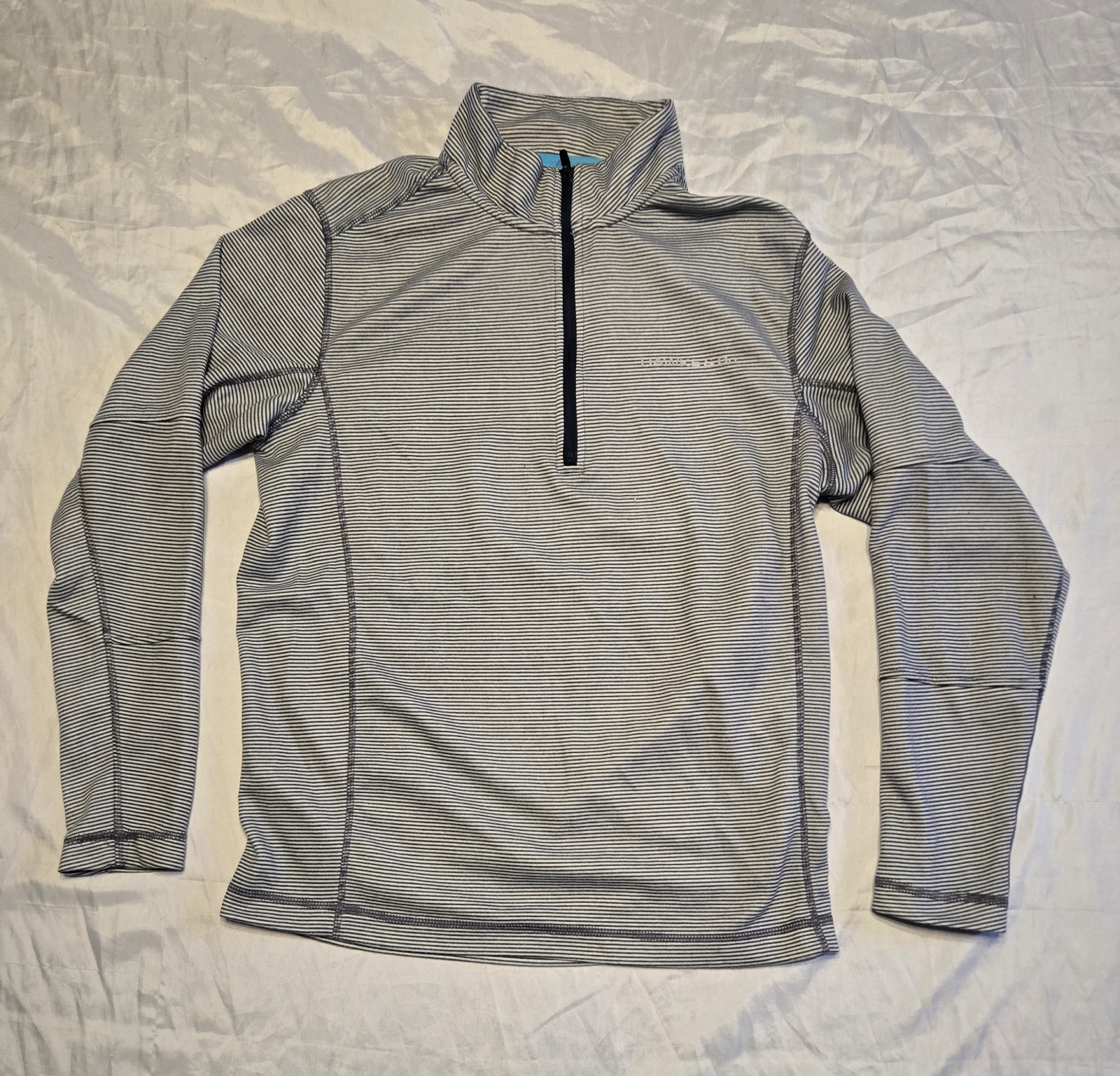 Hawke & Co 1/4 Zip Performance Striped Mens Small Breathable Lightwt Pullover