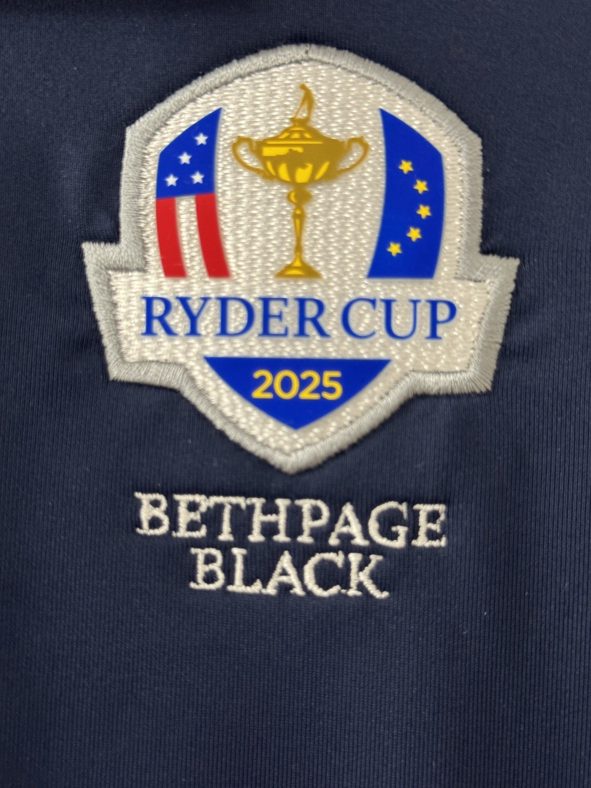 Peter Millar 2025 Ryder Cup Short Sleeve Button Polo Womens XL Bethpage Black NY