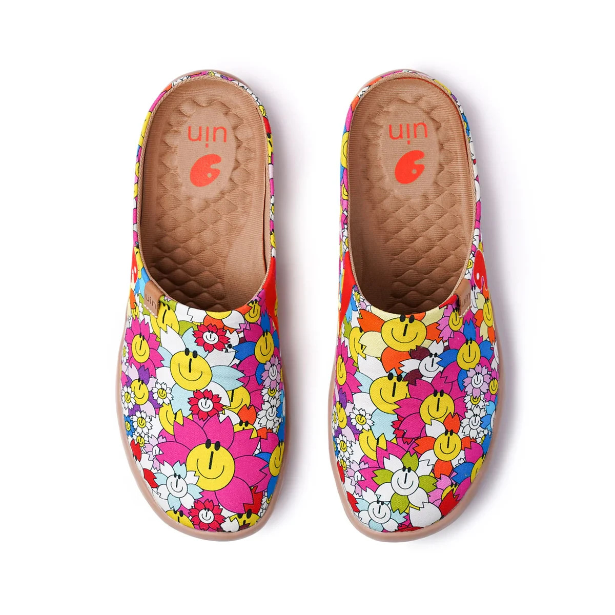 Women Size 5-11 UIN Slip On Shoes Canvas Comfortable Loafers “Smiley HANA 2”