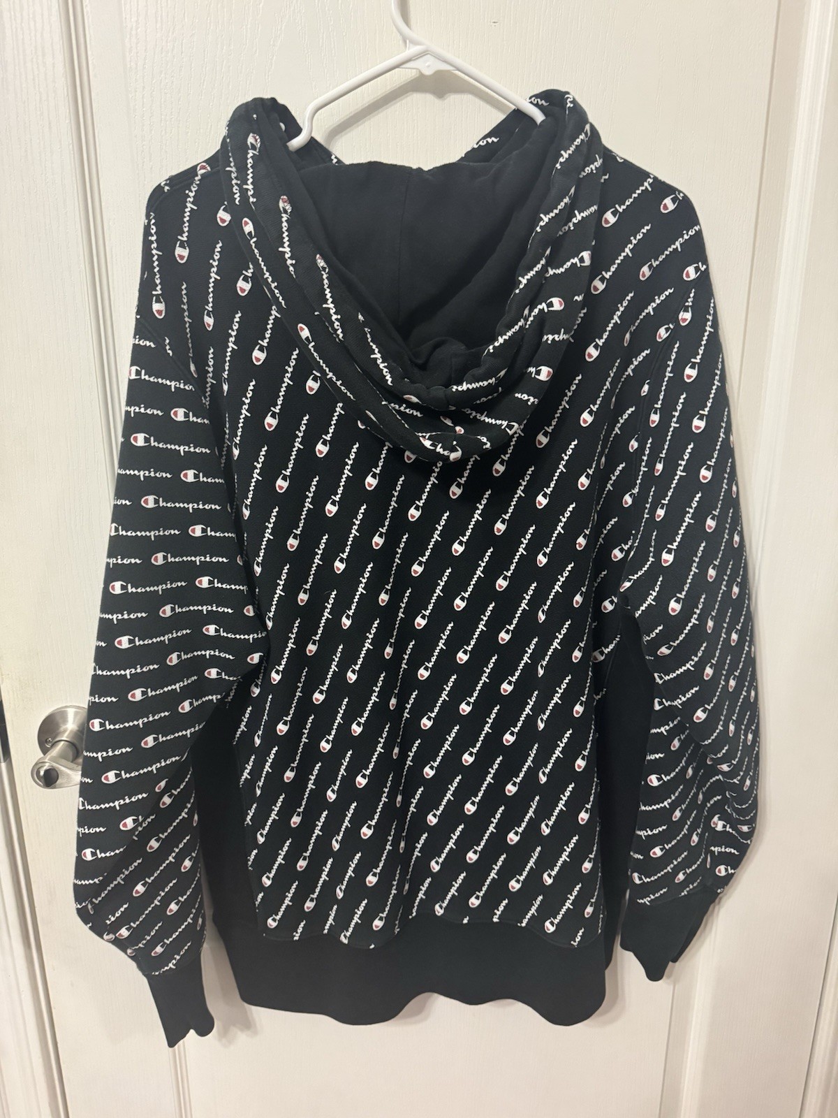 Champion Large Monogram Hoodie Black