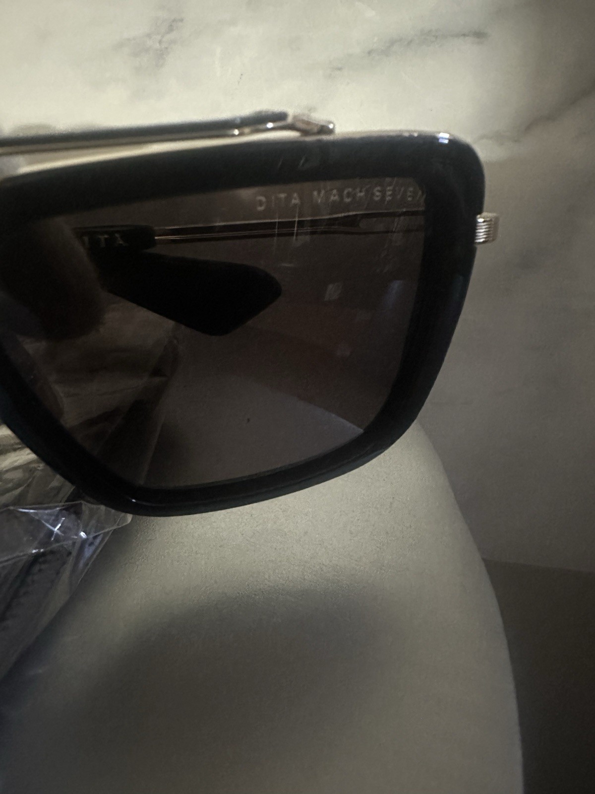 Dita Mach Seven Square Sunglasses DTS412-A-01 Yellow Gold Matte Black