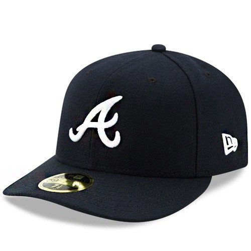 New Era Atlanta Braves Navy Fitted Hat MLB Authentic Road 2017 Low Profile Cap
