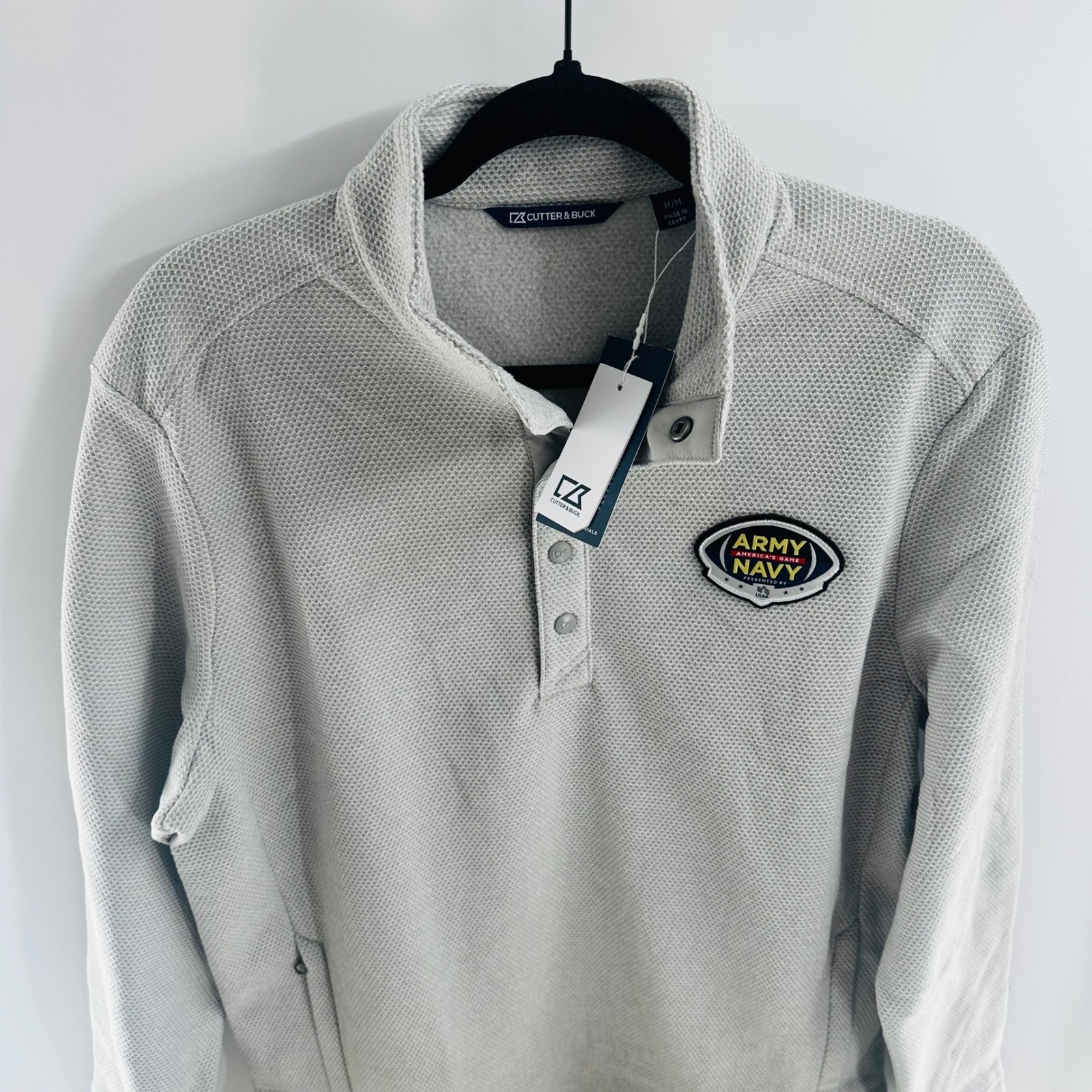 Navy vs Army Cutter & Buck Pullover Snap Mock Neck Sustainable Materials M