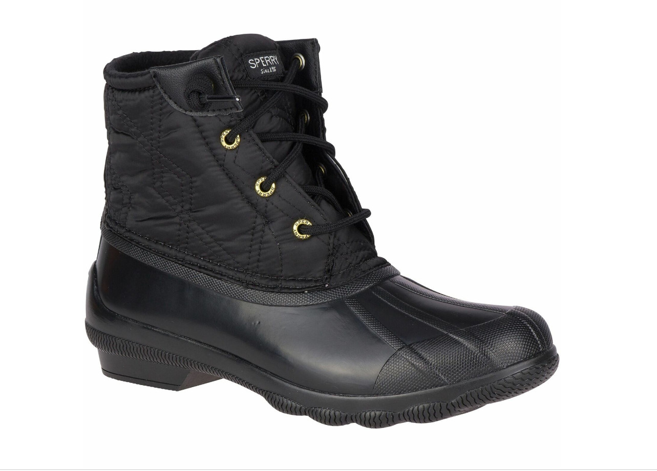 Women’s Sperry Syren Gulf Wool Quilt Duck Boots STS84450 Black