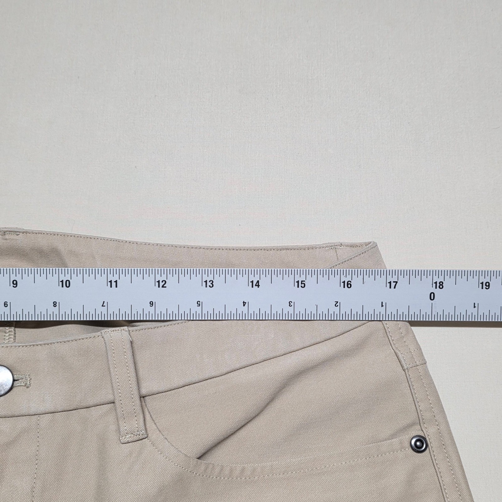 Lululemon ABC Pants Men 34 Tan Slim Fit Technical Stretch Casual Chinos Straight