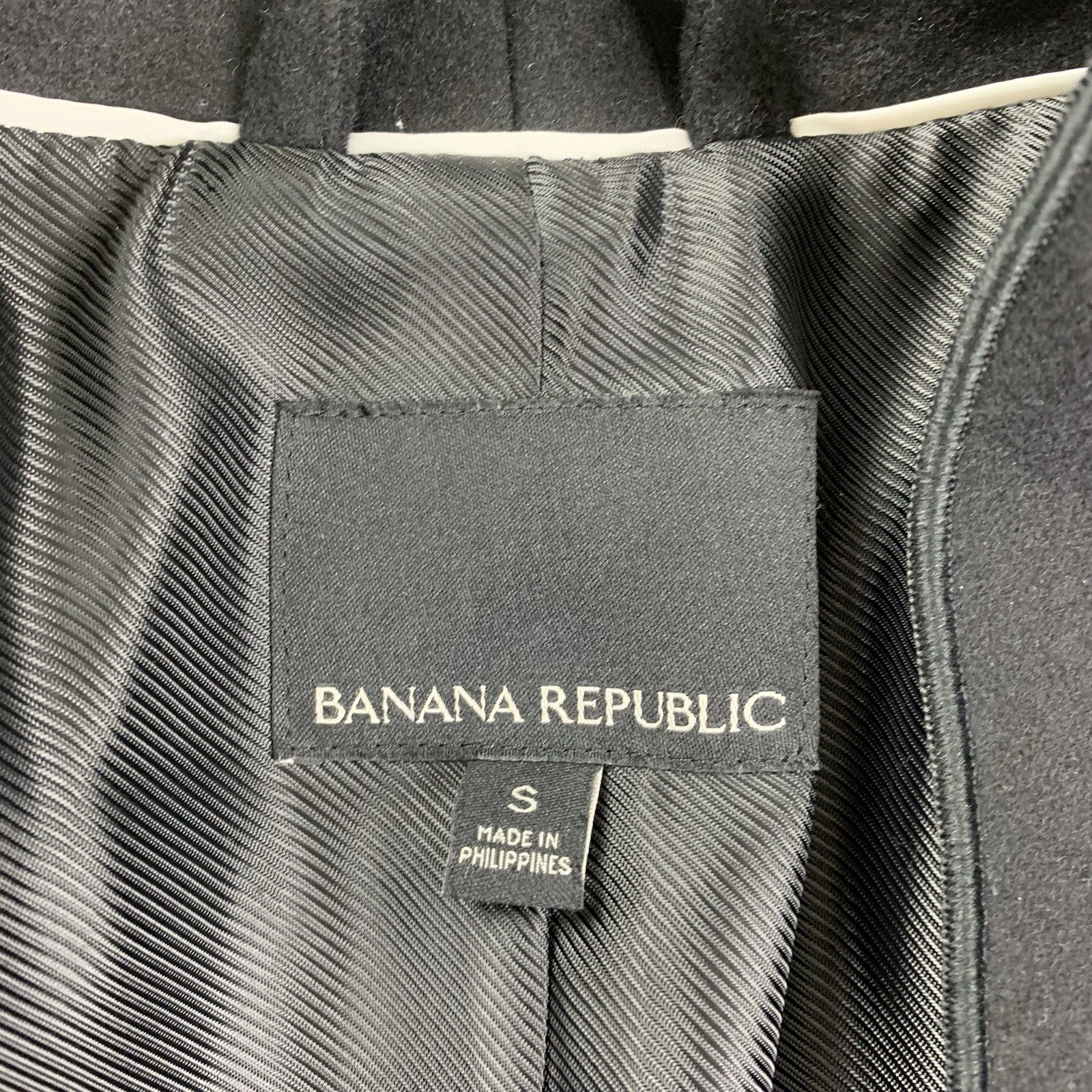 Banana Republic Italian Wool Black Lined Mario Bellucci Coat