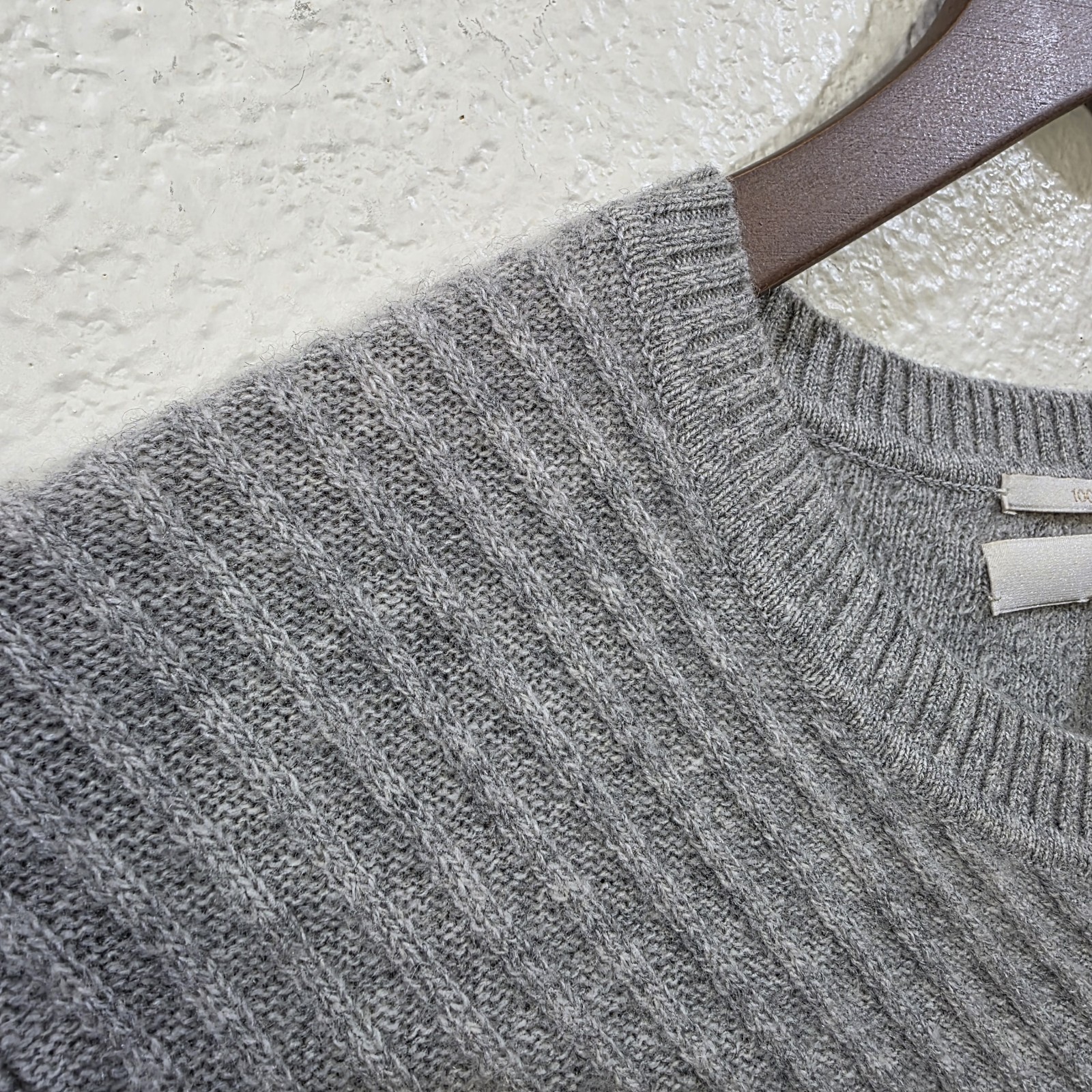 Nordstrom Collection Sweater Womens M Gray 100% Cashmere Pullover Ribbed Swing