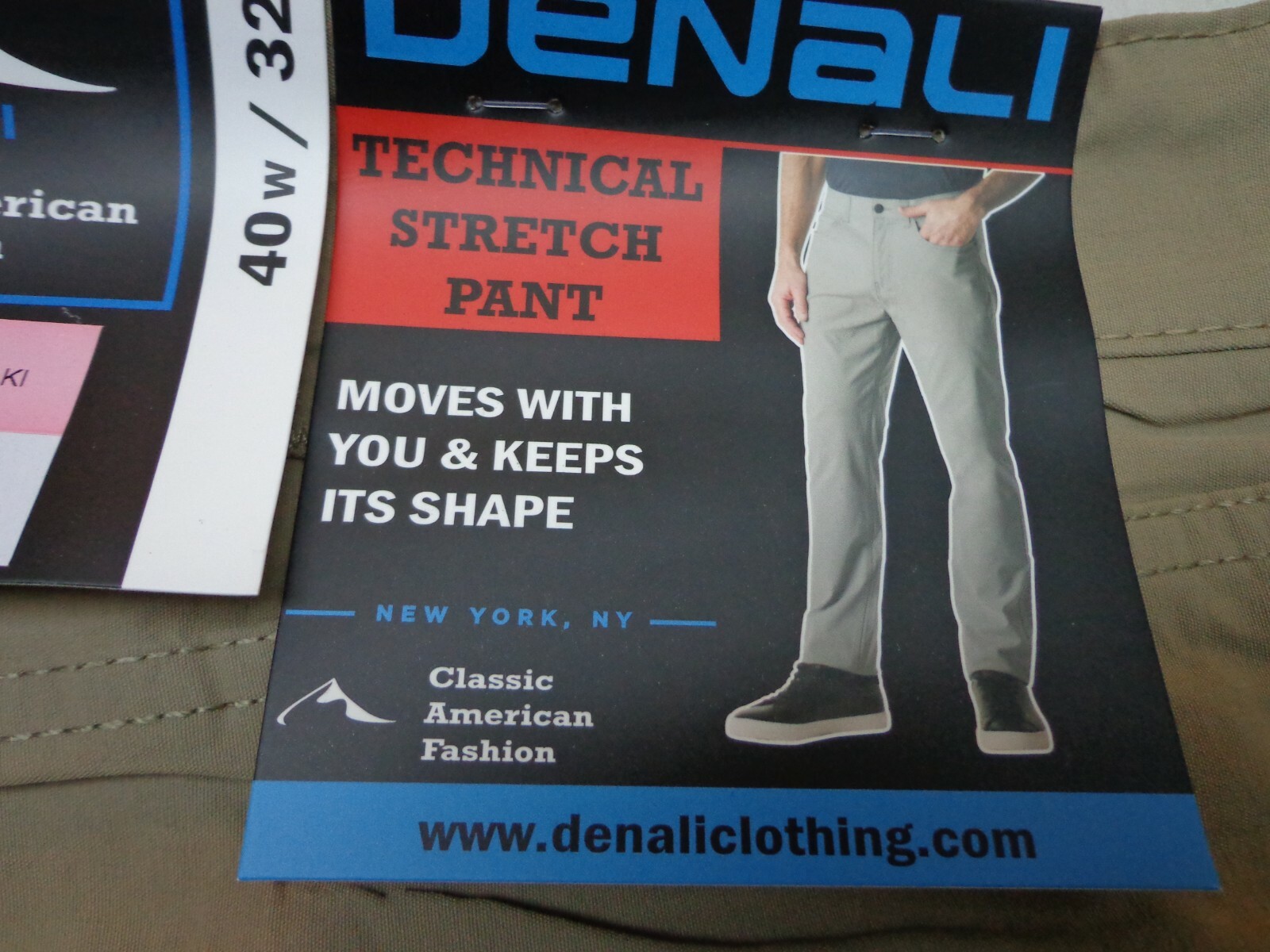 DENALI Delta Khaki Technical Stretch Pants NWT 40/32 MSRP $54
