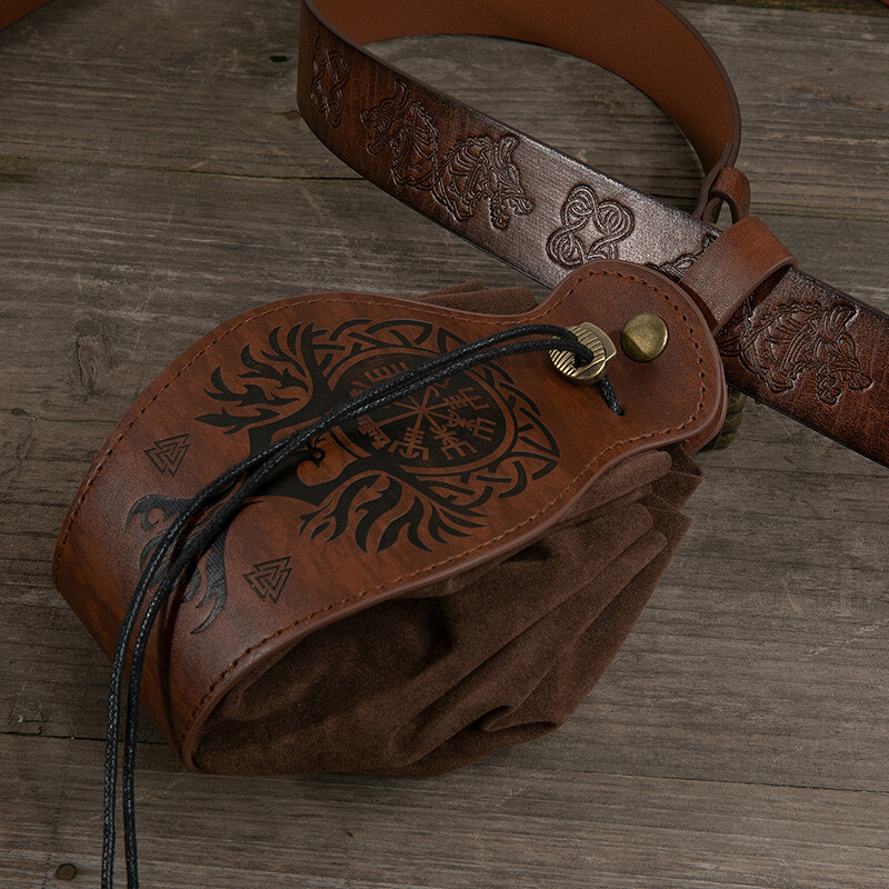 Men New Medieval Cosplay Pouch Bag Retro Knight Viking Hangable Belt Coin Purse