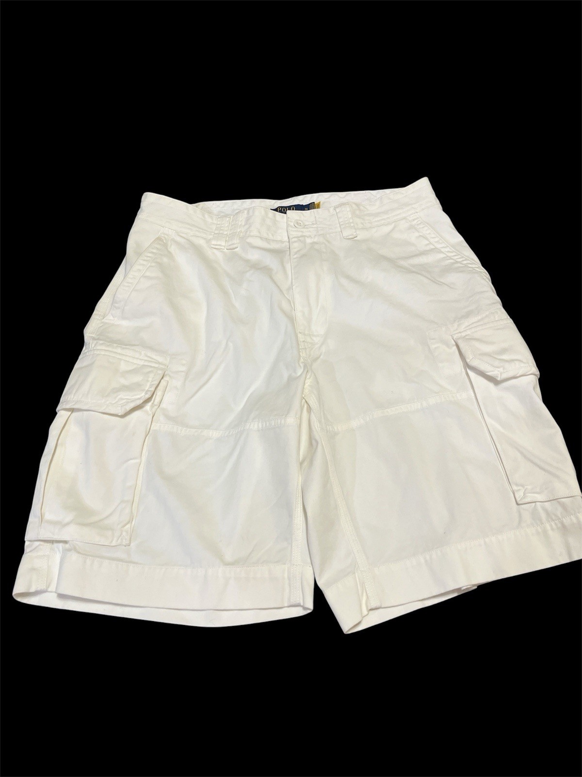Polo Ralph Lauren Mens Cargo Shorts 34 White Utility Canvas-806
