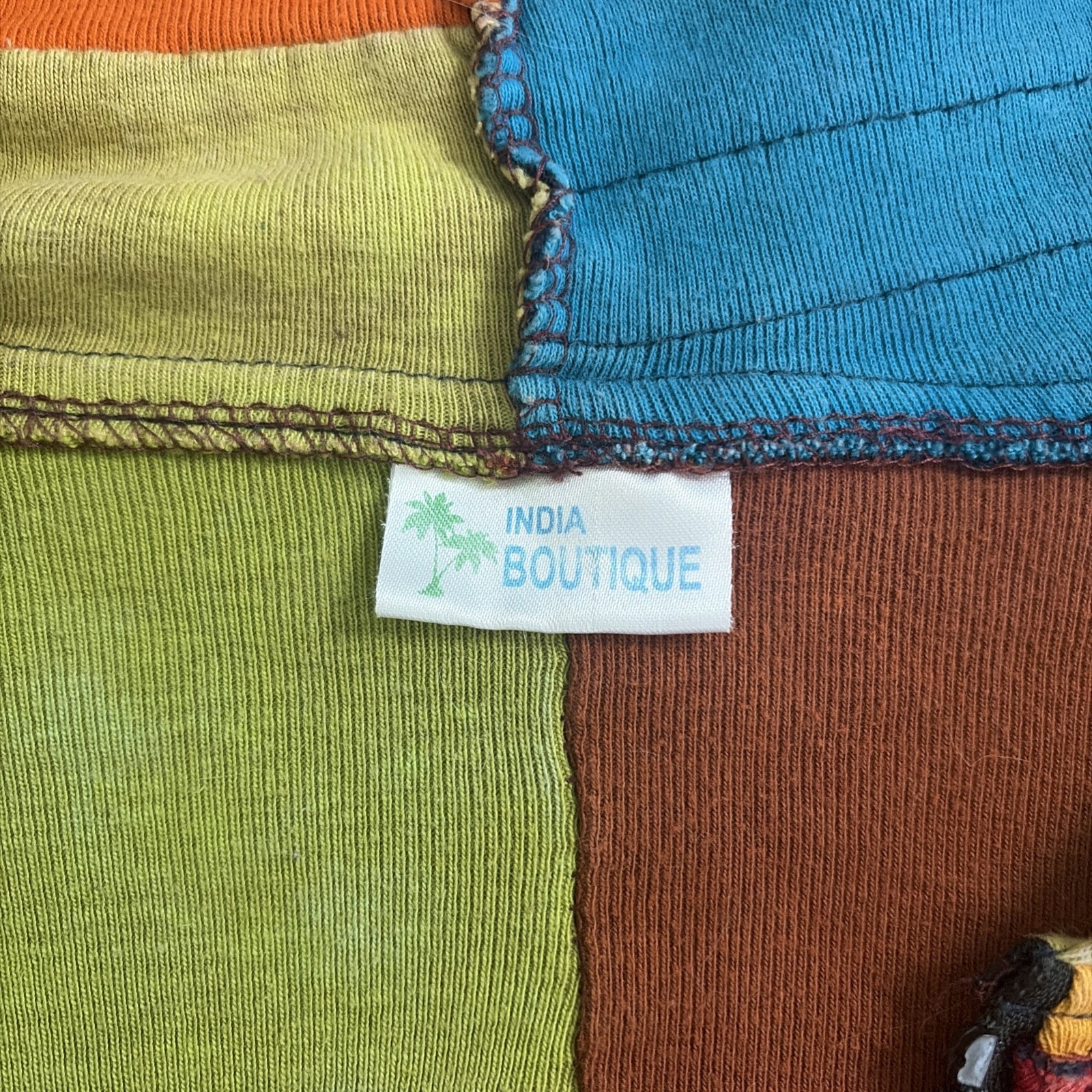 Multicolored Patchwork India Boutique zip up hoodie