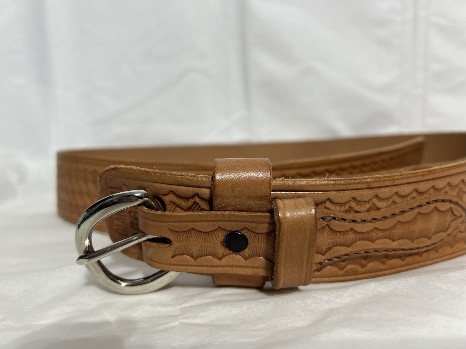 VINTAGE BIANCHI B4 Ranger™ Belt, 1.75″ Wide Brass Buckle BASKET WEAVE, Size 40