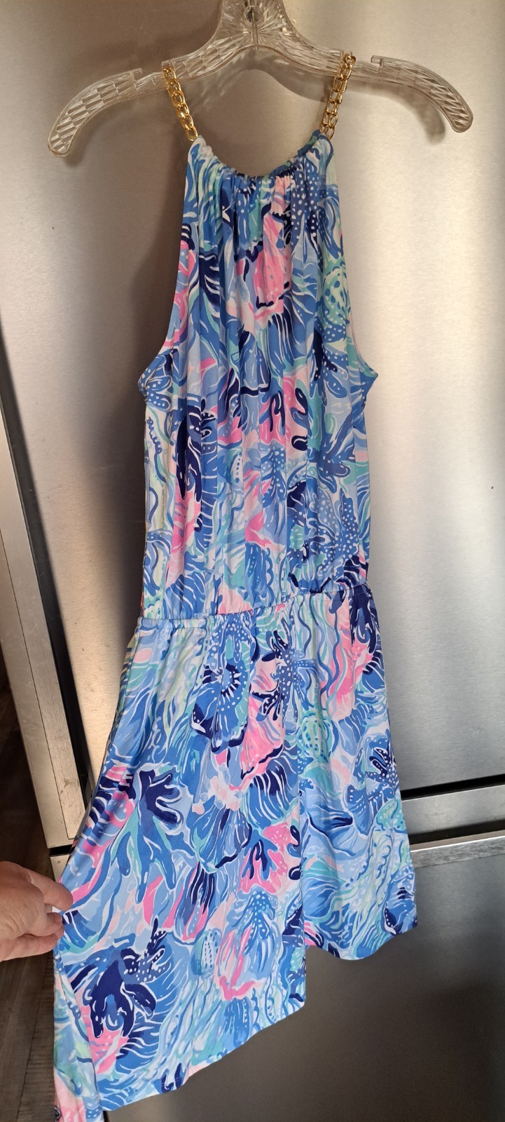 Lilly Pulitzer Bowen Saltwater Blue Shade Seekers Beach Skort Romper Size Large