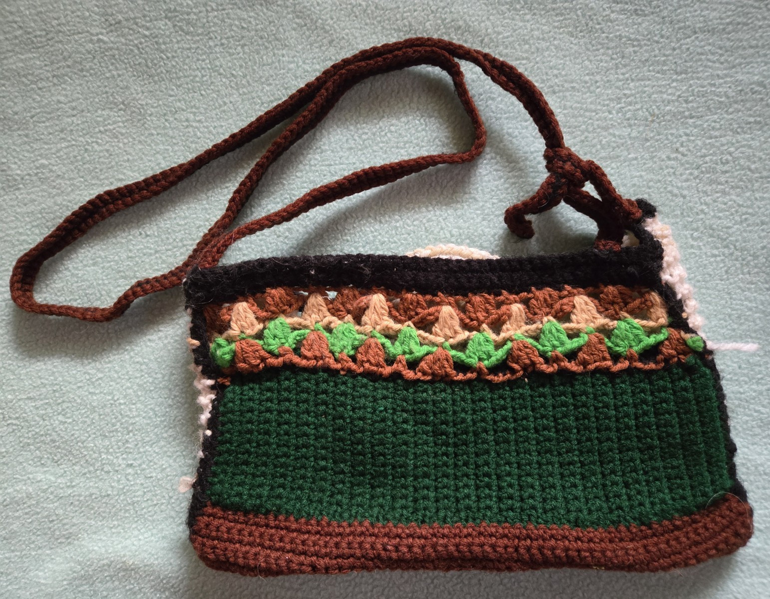 Handmade Crochet Forest Crossbody Adjustable Strap Shoulder Bag