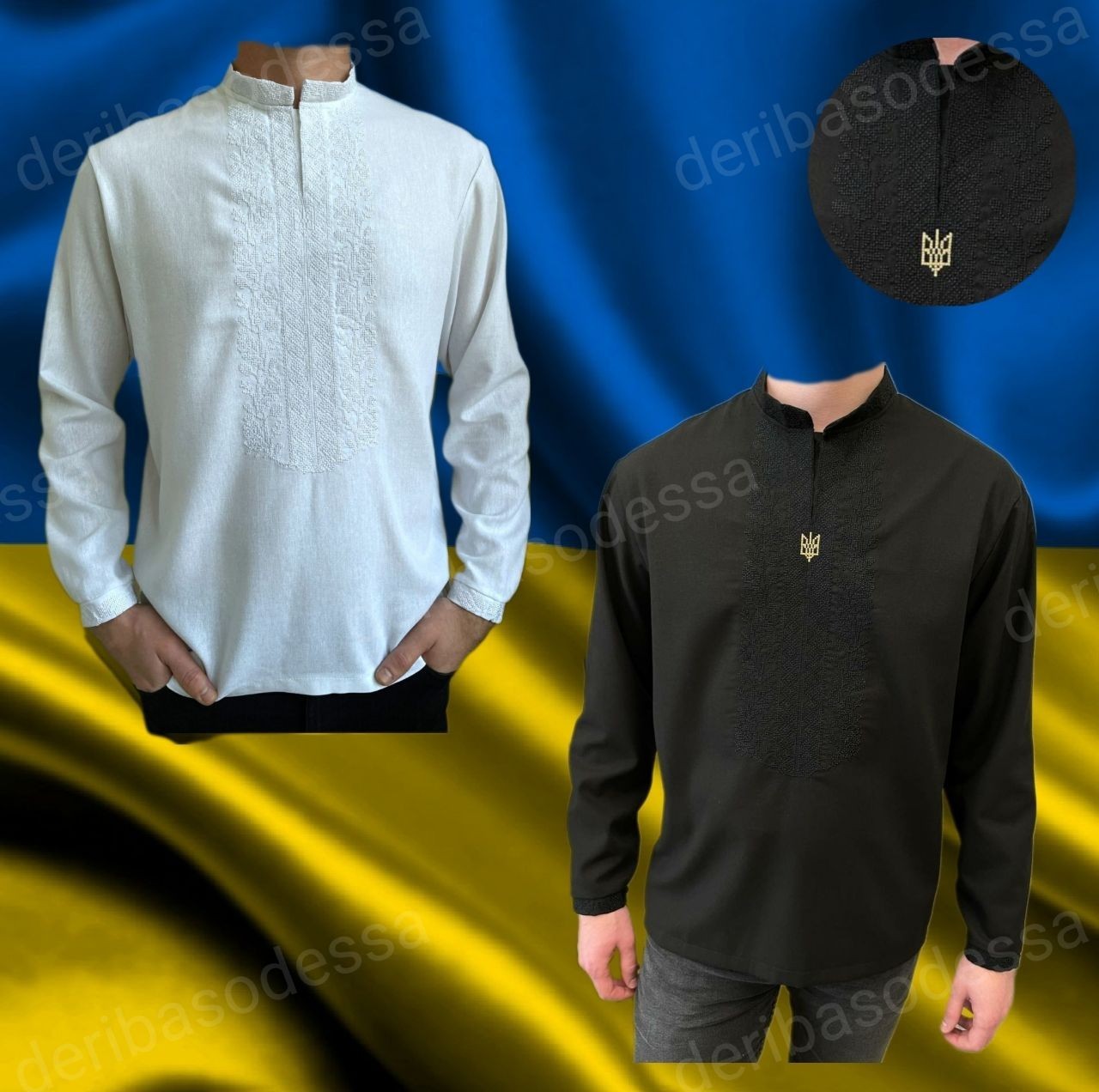 Ukrainian Embroidered Tradition shirt for men Sorochka Vyshyvanka S,M,L,XL-4XL