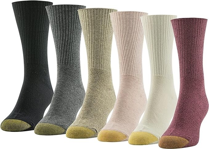 GOLDTOE Women’s Classic Turn Cuff Socks 6 pair