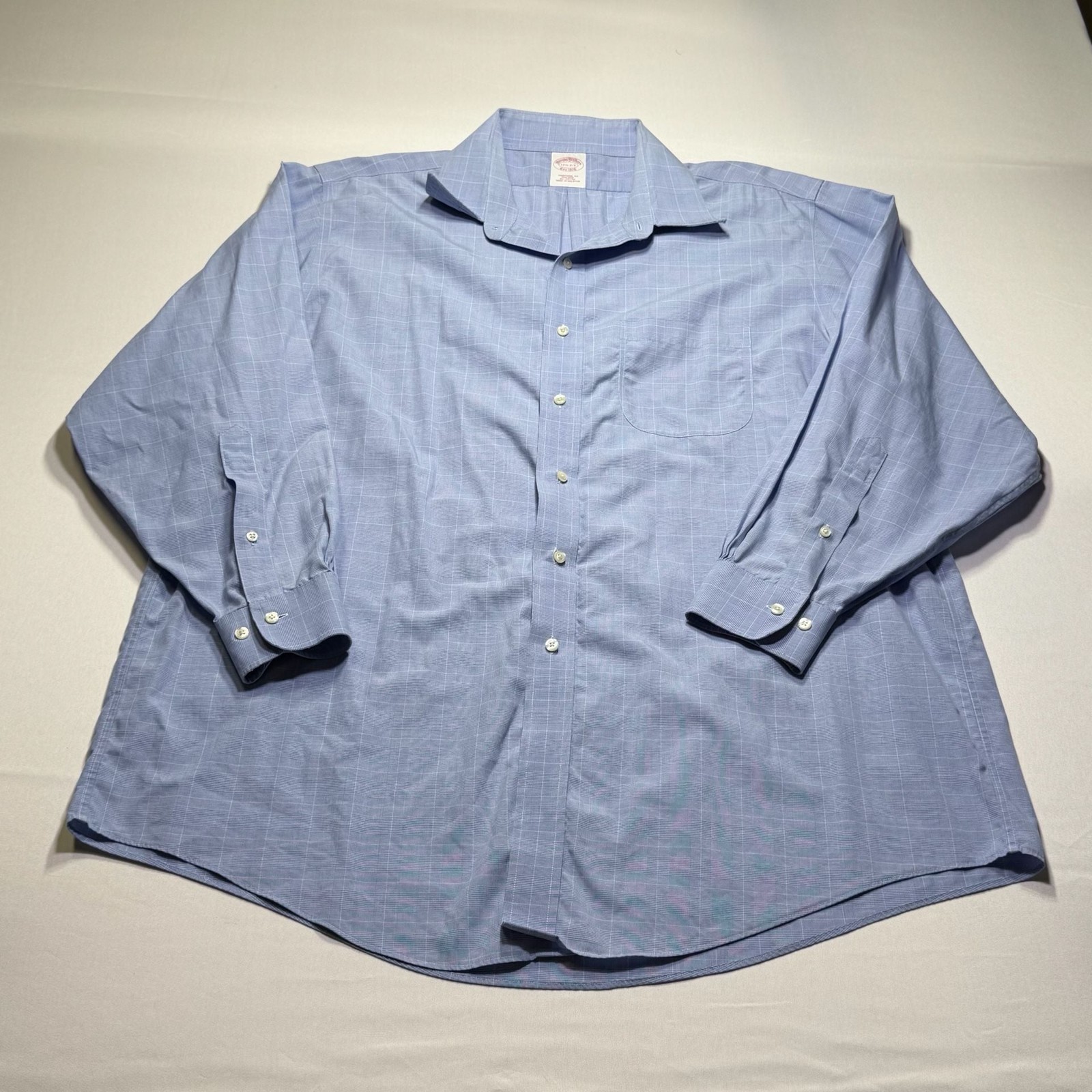 Brooks Brothers Non-Iron Blue Micro-Check Dress Shirt