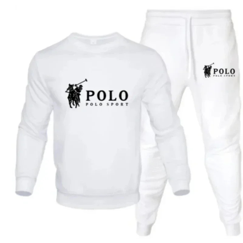 Men Autumn Winter Sweatshirt and Jogger Pants Set Casual Fitness Outfit