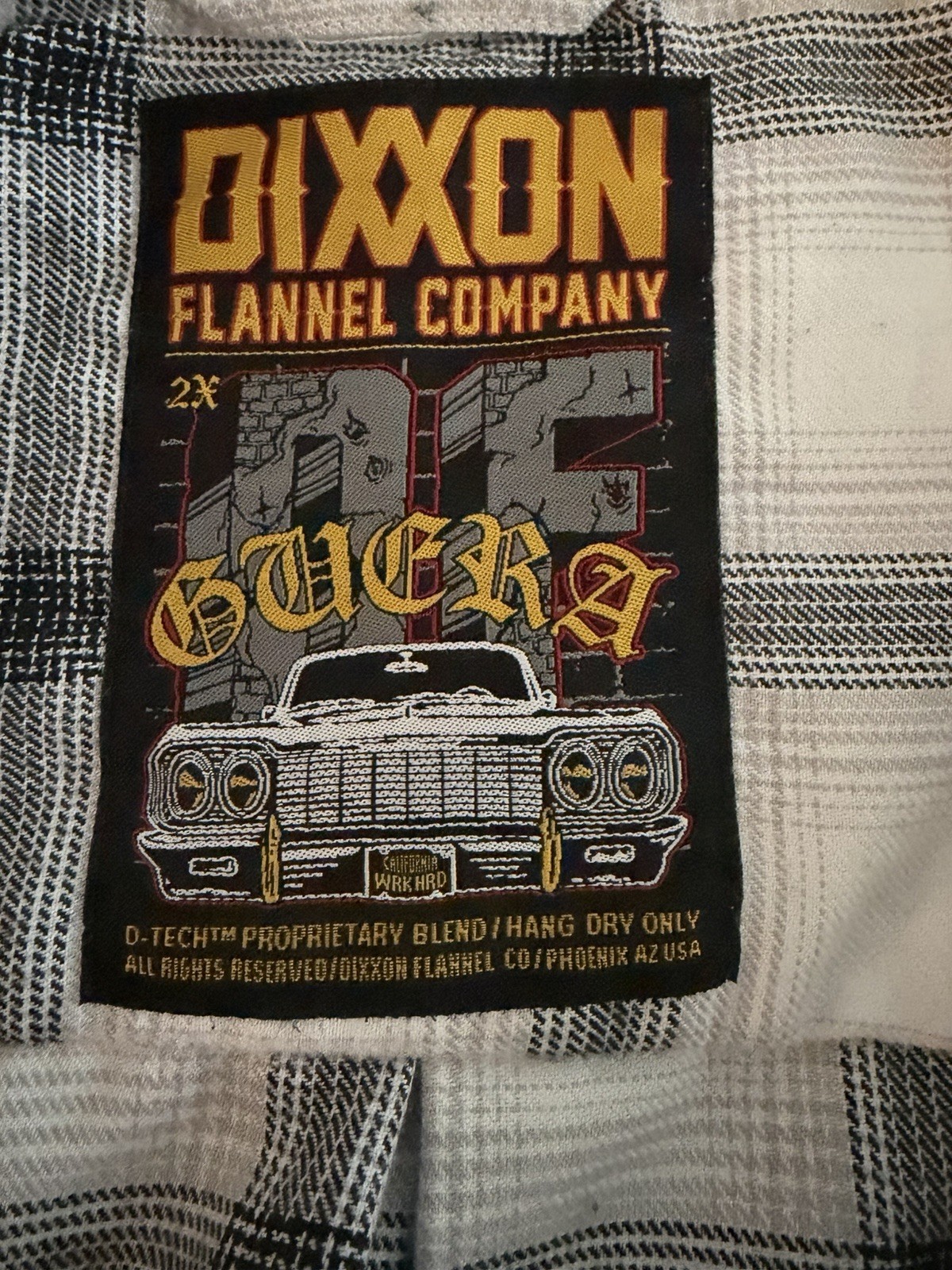 Dixxon Flannel Guera Men’s 2XL White Black Plaid Pearl Snap Button Shirt