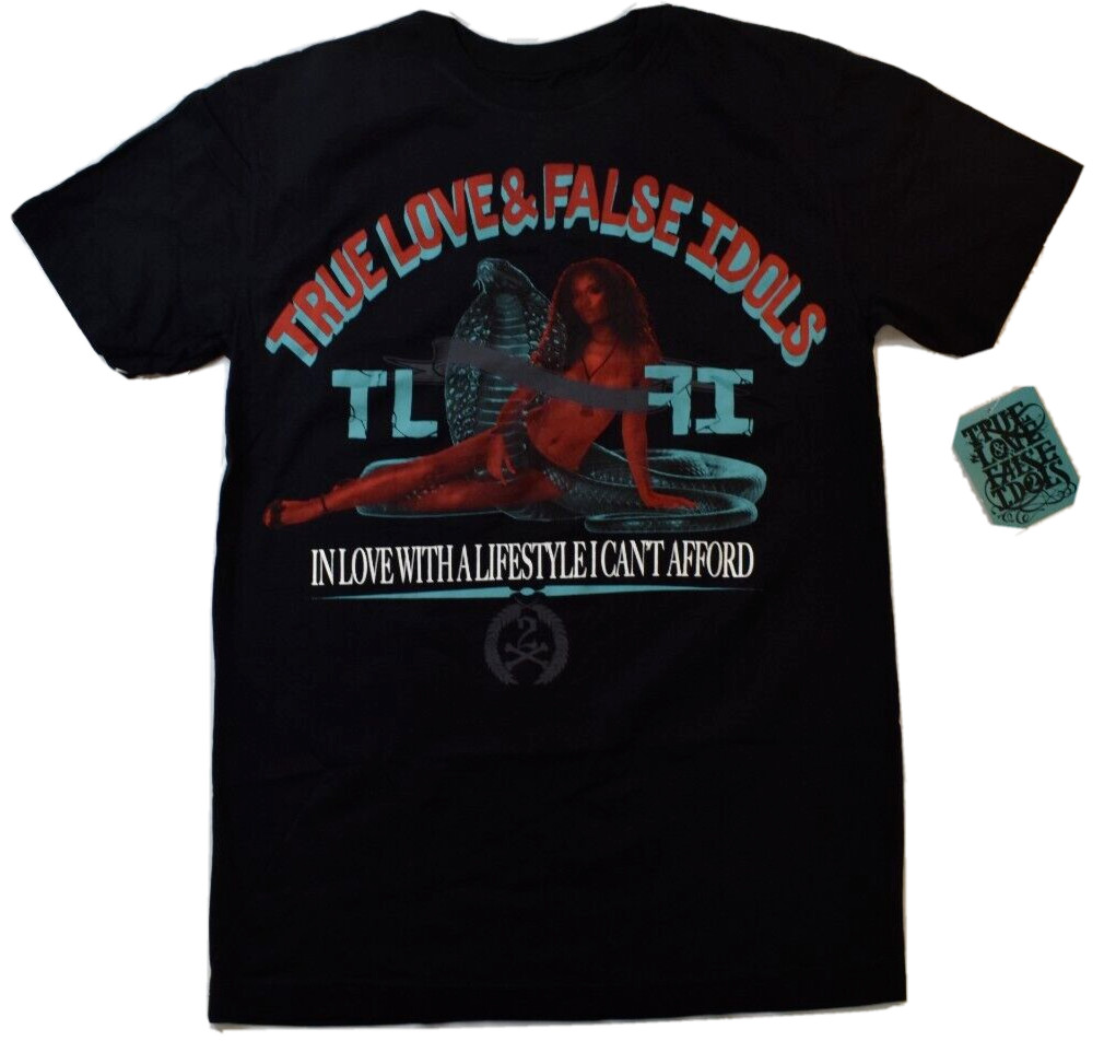 True Love False Idols Mens TLFI Cobra Graphic Black Shirt NWT S, M, L, XL