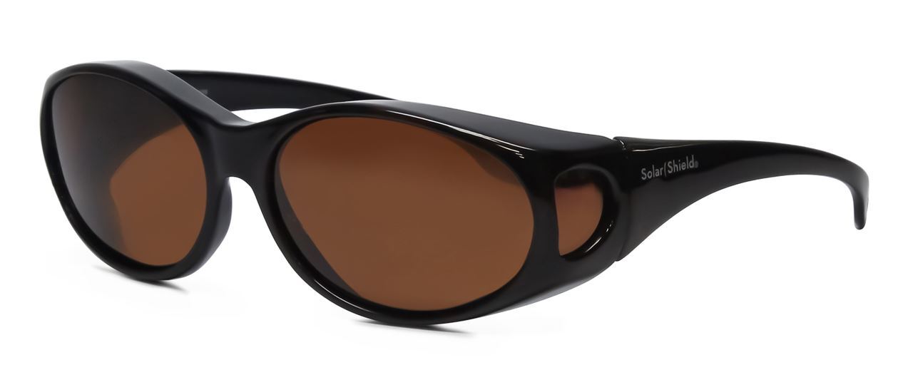 Foster Grant Solar Unisex Oval 60mm Fitover Sunglasses Dark Tortoise/Amber Brown