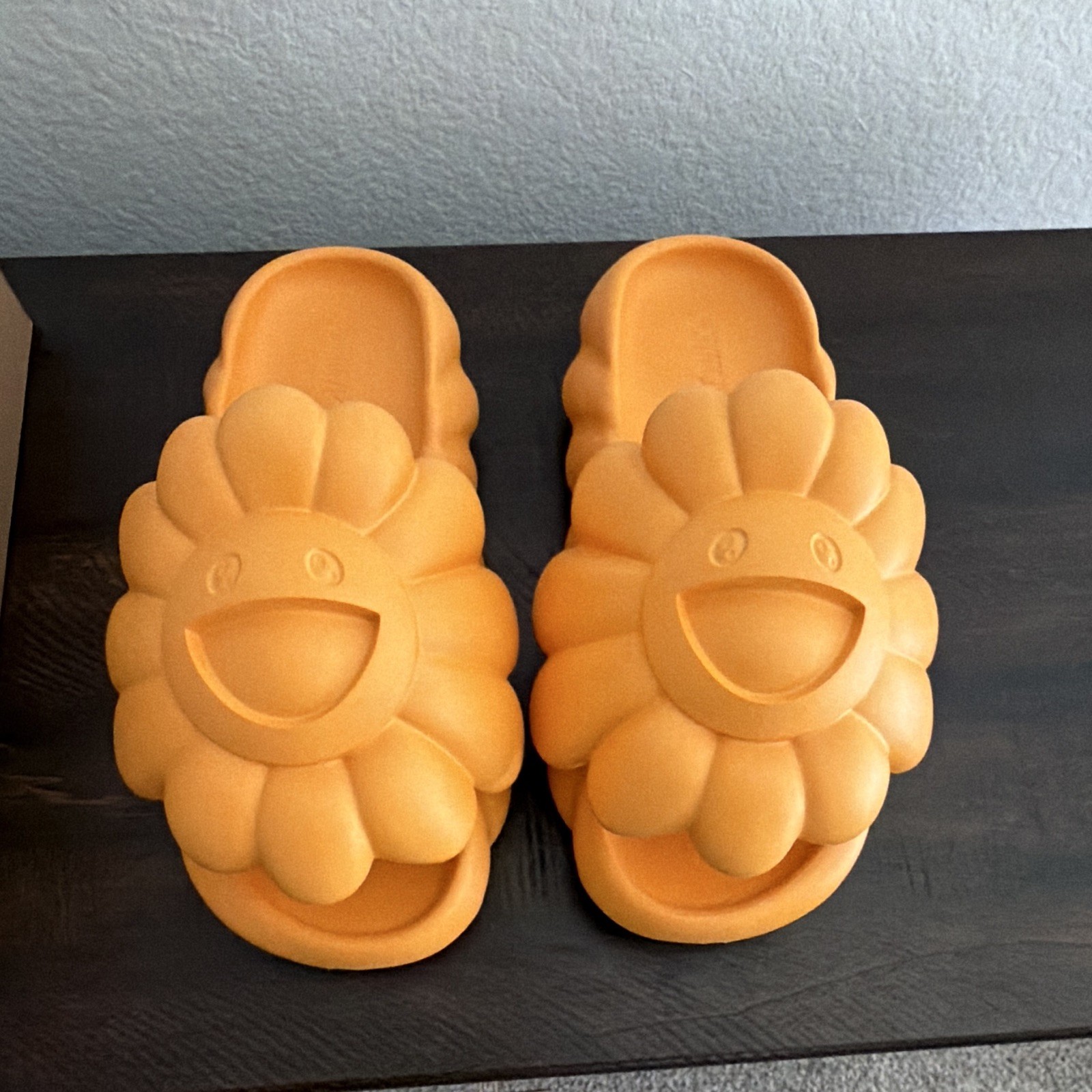 Takashi Murakami Ohana Full-Bloom Slide Sandals Apricot 3D Flower US 12