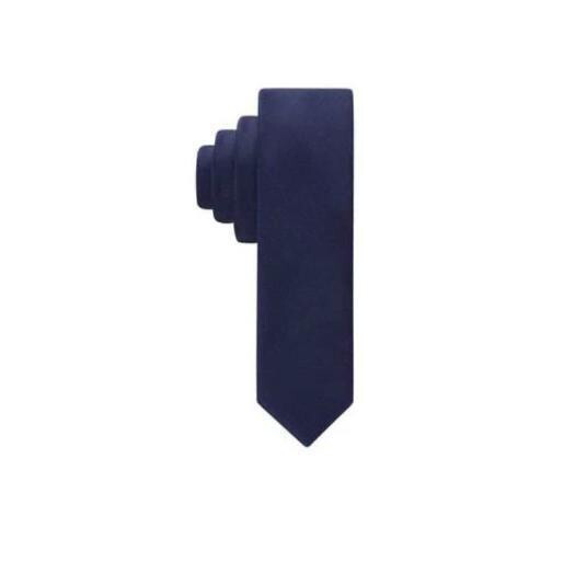 CALVIN KLEIN X Solid Navy Blue Skinny Neck Tie NEW