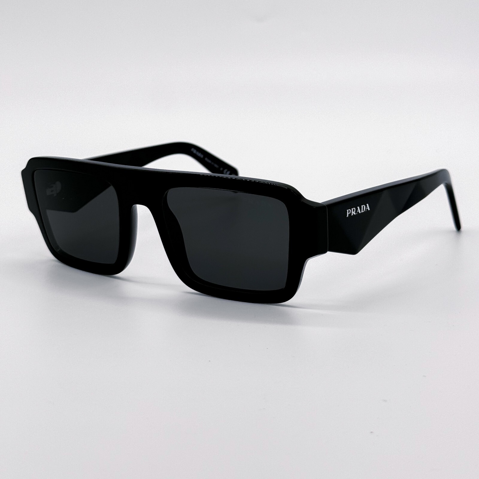NEW PRADA SPR A05 16K08Z SQUARE BLACK PRA05S 16K08Z UNISEX PRADA SUNGLASSES