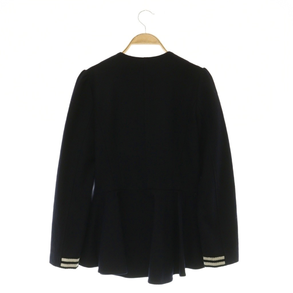 BORDERS at BALCONY Wool Peplum Jacket Navy Size 36 Ladies Blazer