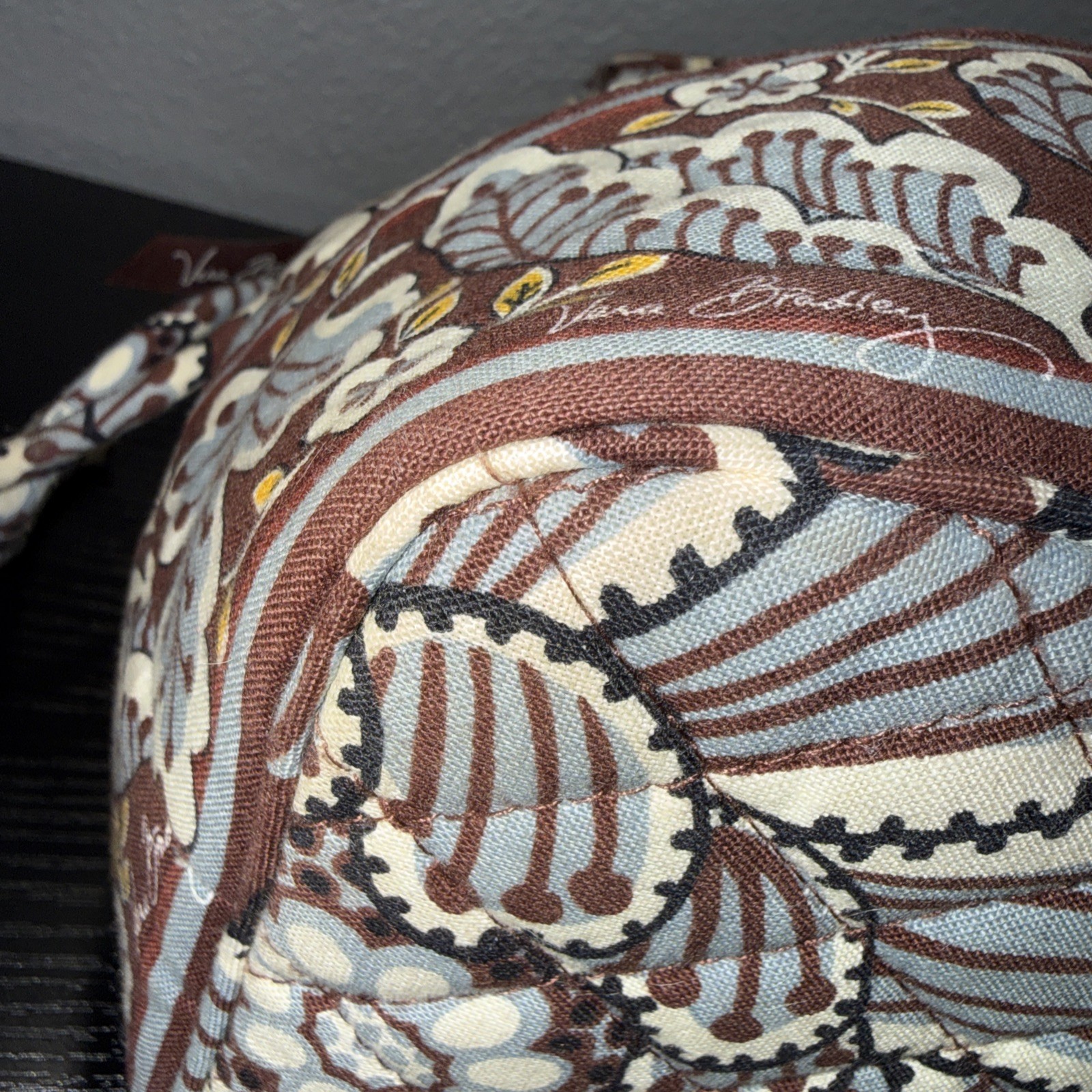 Vera Bradley Slate Blooms Print, Bucket Tote Drawstrings Two Handles