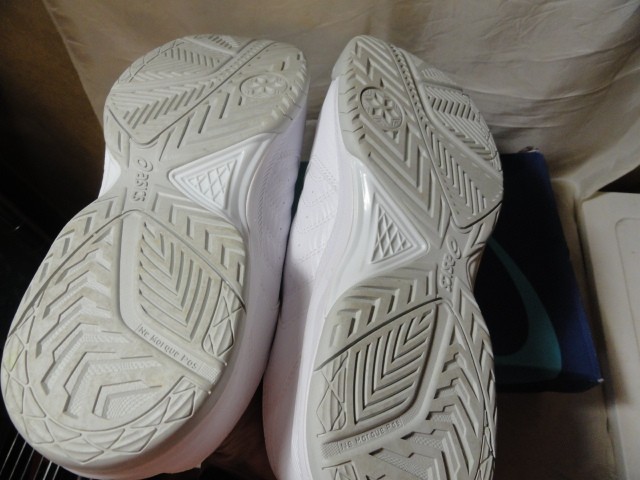 NEW WOMENS ASICS GEL DEDICATE 6 WHITE SILVER TENNIS COURT SNEAKERS SHOES SIZE 11