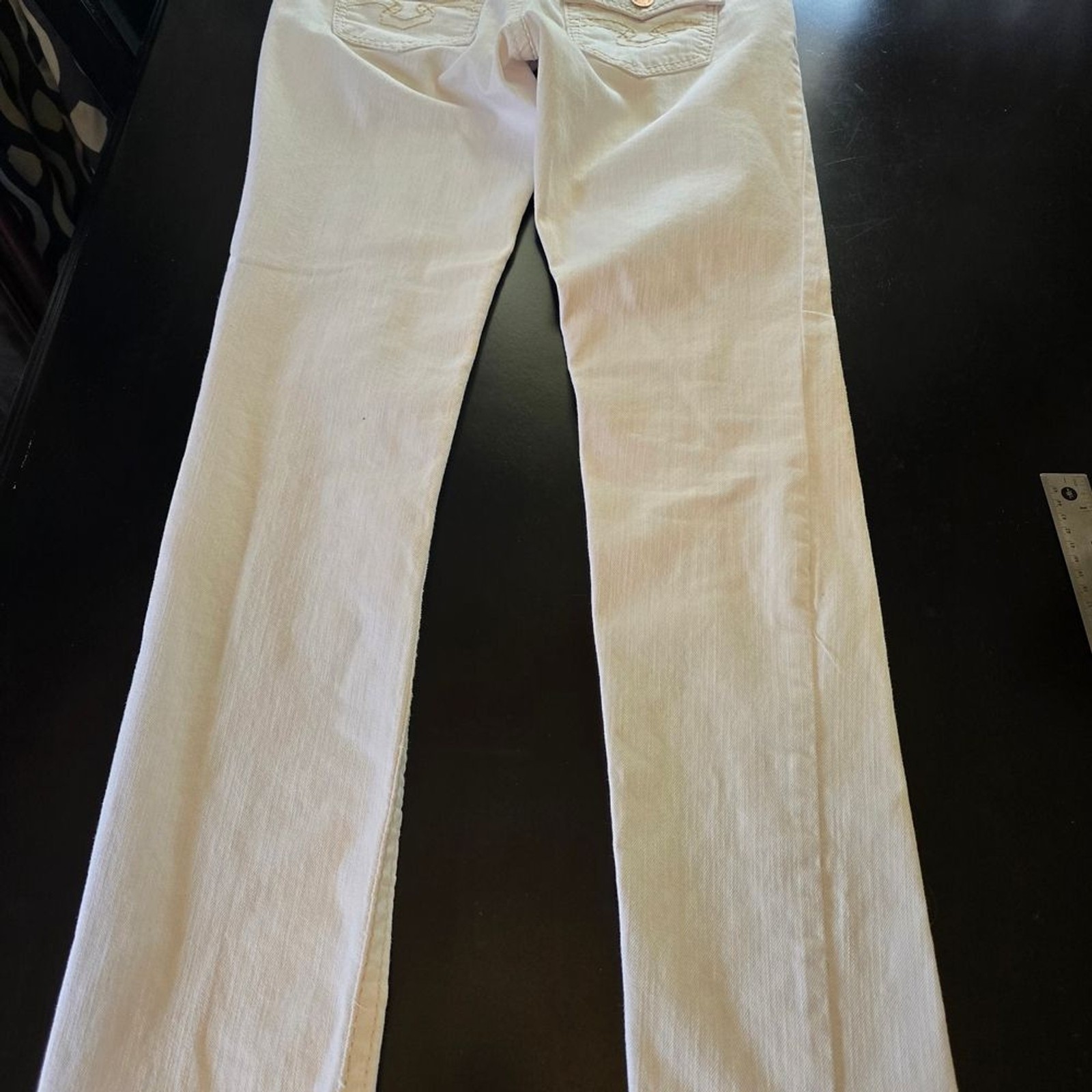 ZCO Jeans White Stretch Denim Jeans 98% Cotton 2% Spandex Button Zip Pockets