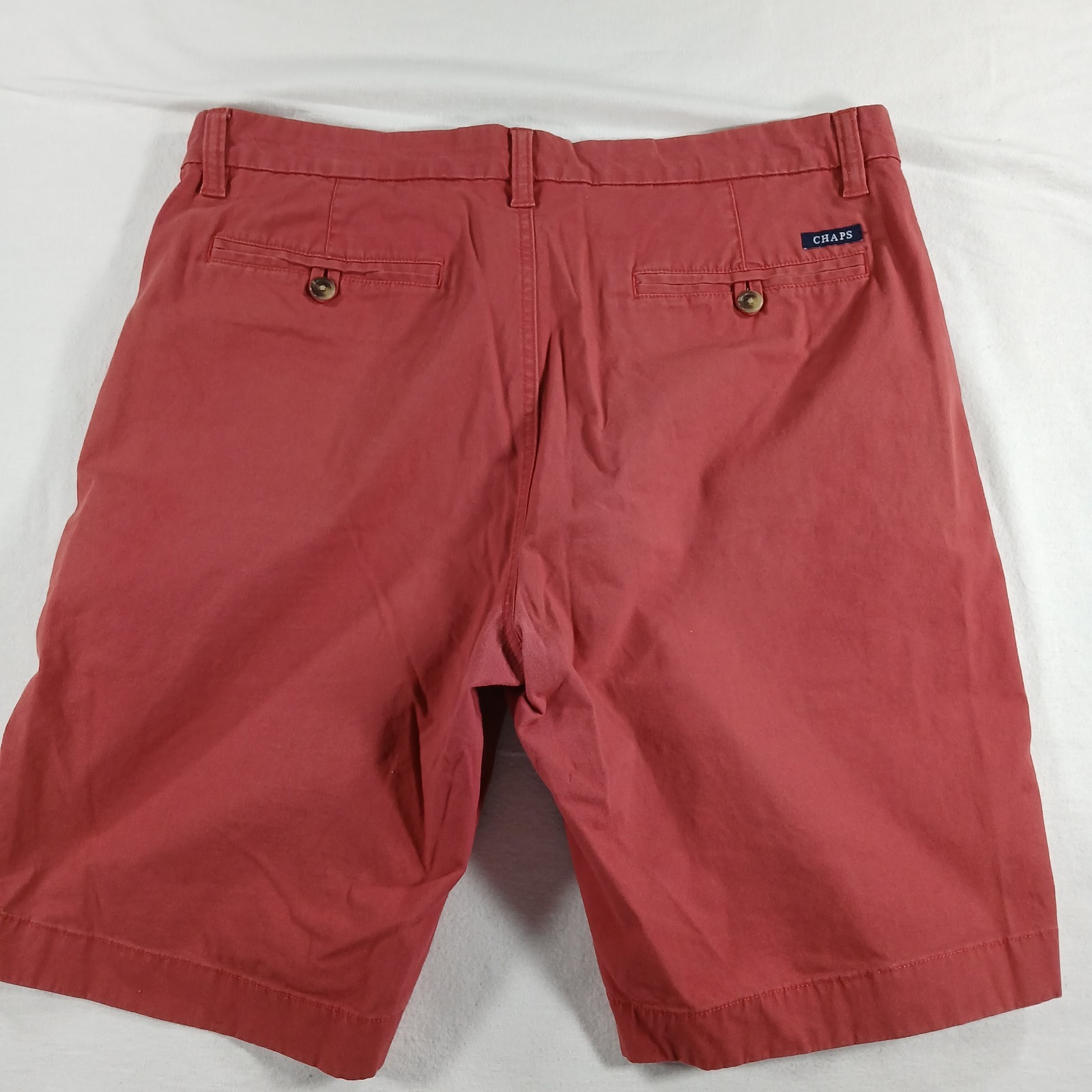Chaps Flat Front Stretch Shorts – Waist 34 – Inseam 9 Red 97% Cotton 3% Elastane