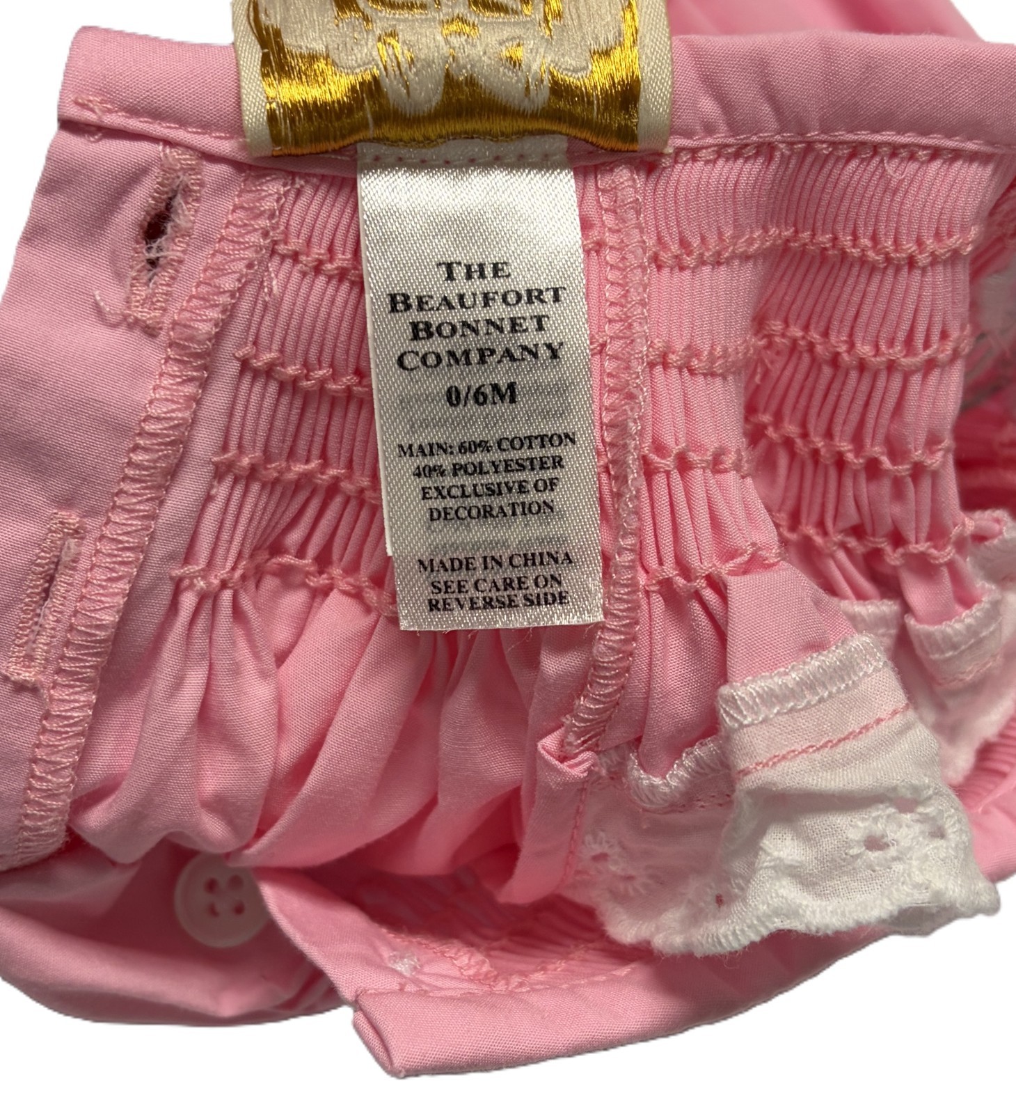 Beaufort Bonnet Company Pink Smocked Bubble Romper 0-6M Baby Girl Floral