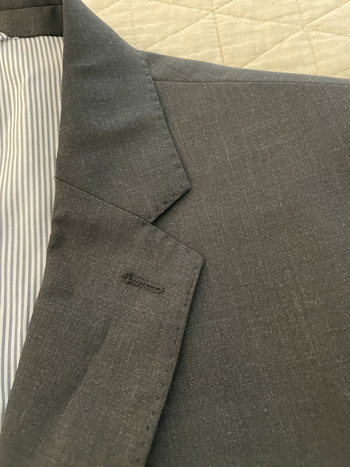 TODD SNYDER Mayfair Fit Stretch Wool Suit Jacket in Charcoal Gray Size 44 R NWT