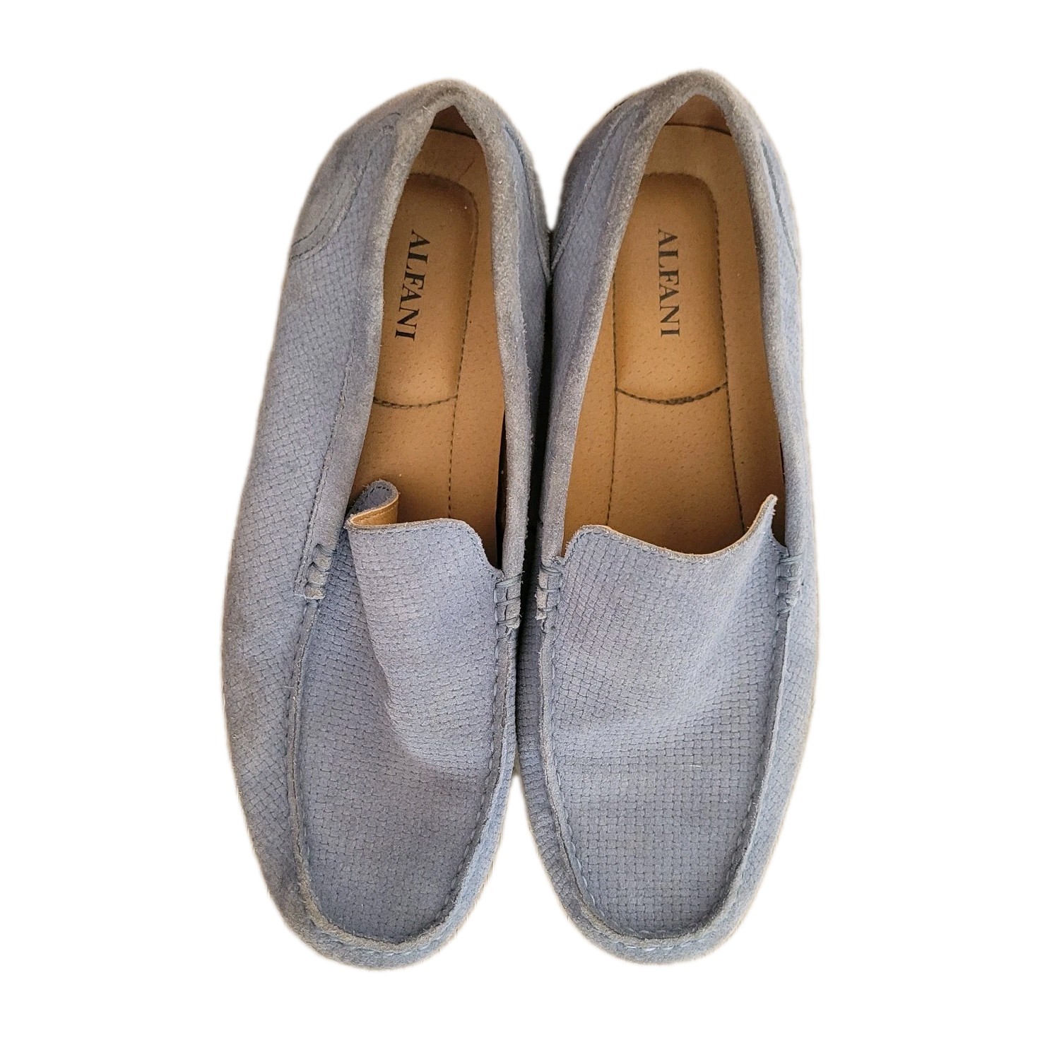 Alfani Men’s Kendric Textured Drivers Tornado Blue Suede Size 11 M Loafers Shoes