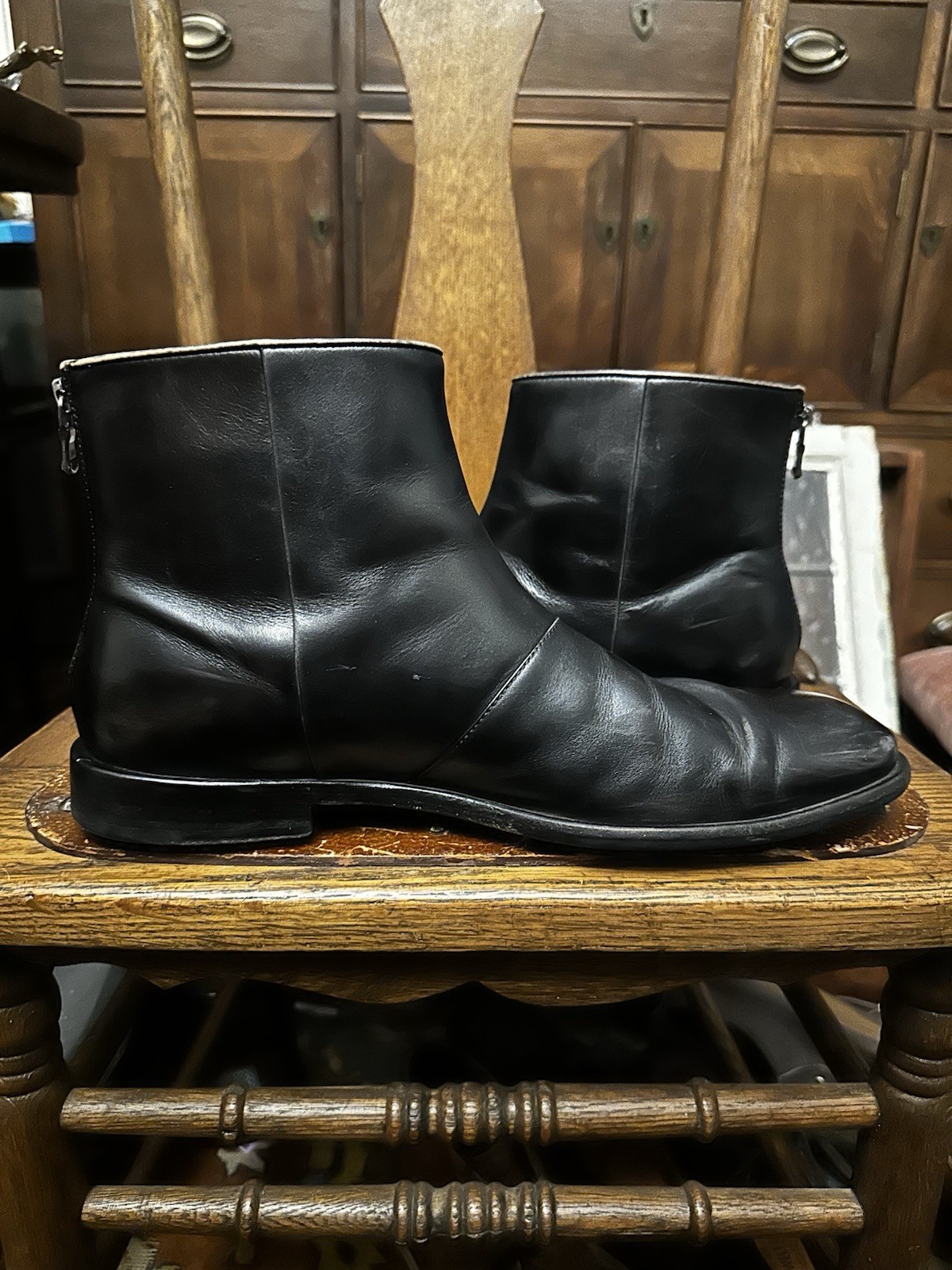 John Varvatos NYC Back Zip Black Leather Chelsea Boot Men’s 9.5 M