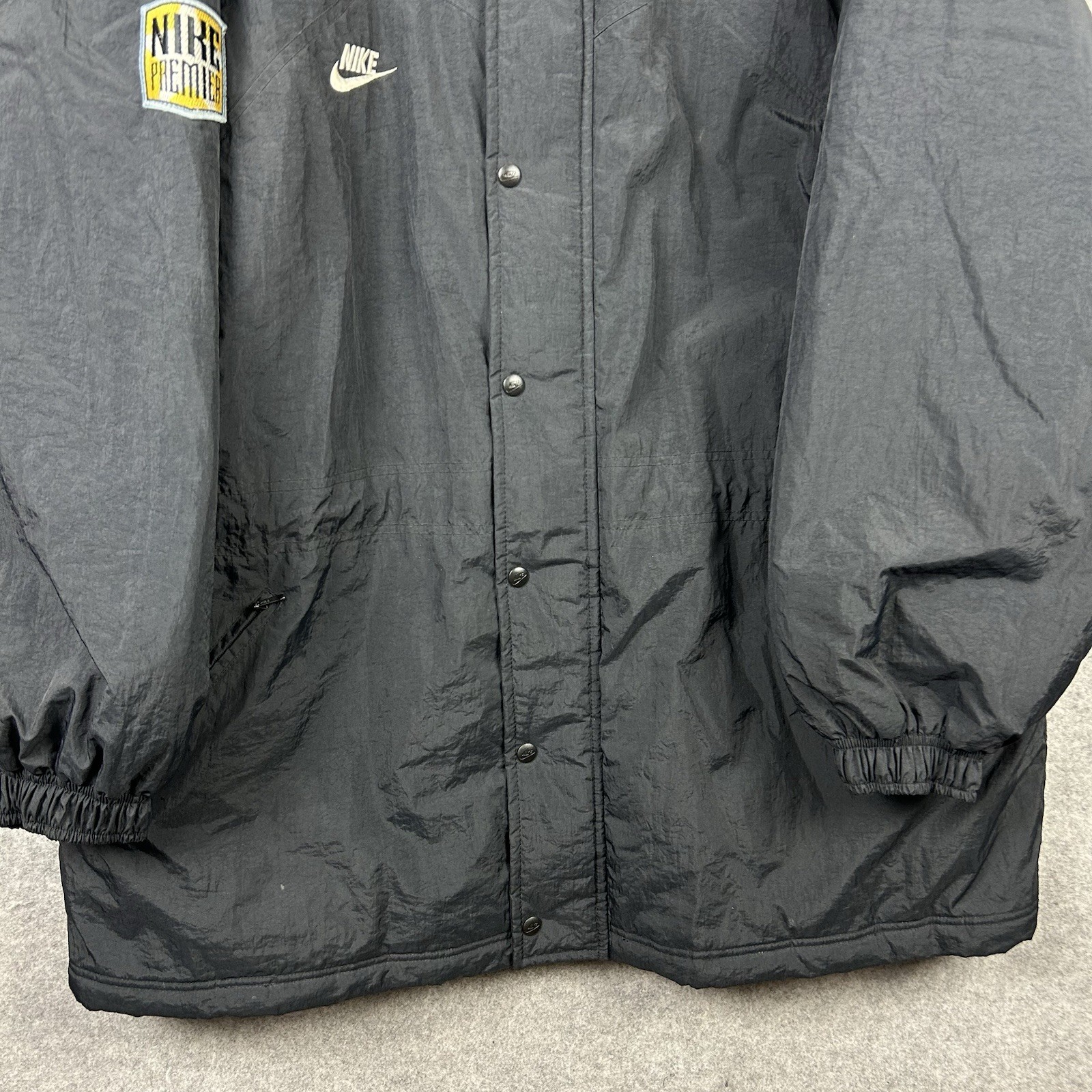 Nike Premier Jacket Mens XL Black Vintage Retro y2k Full Zip Coat 100% Nylon