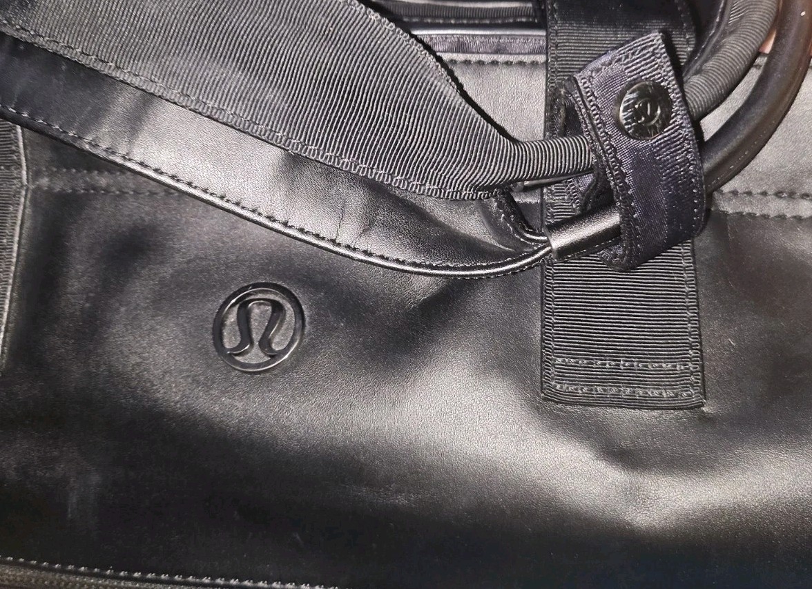 Lululemon Carry Me Om Tote Black White Floral Gym Bag **No Strap** Large -Rare
