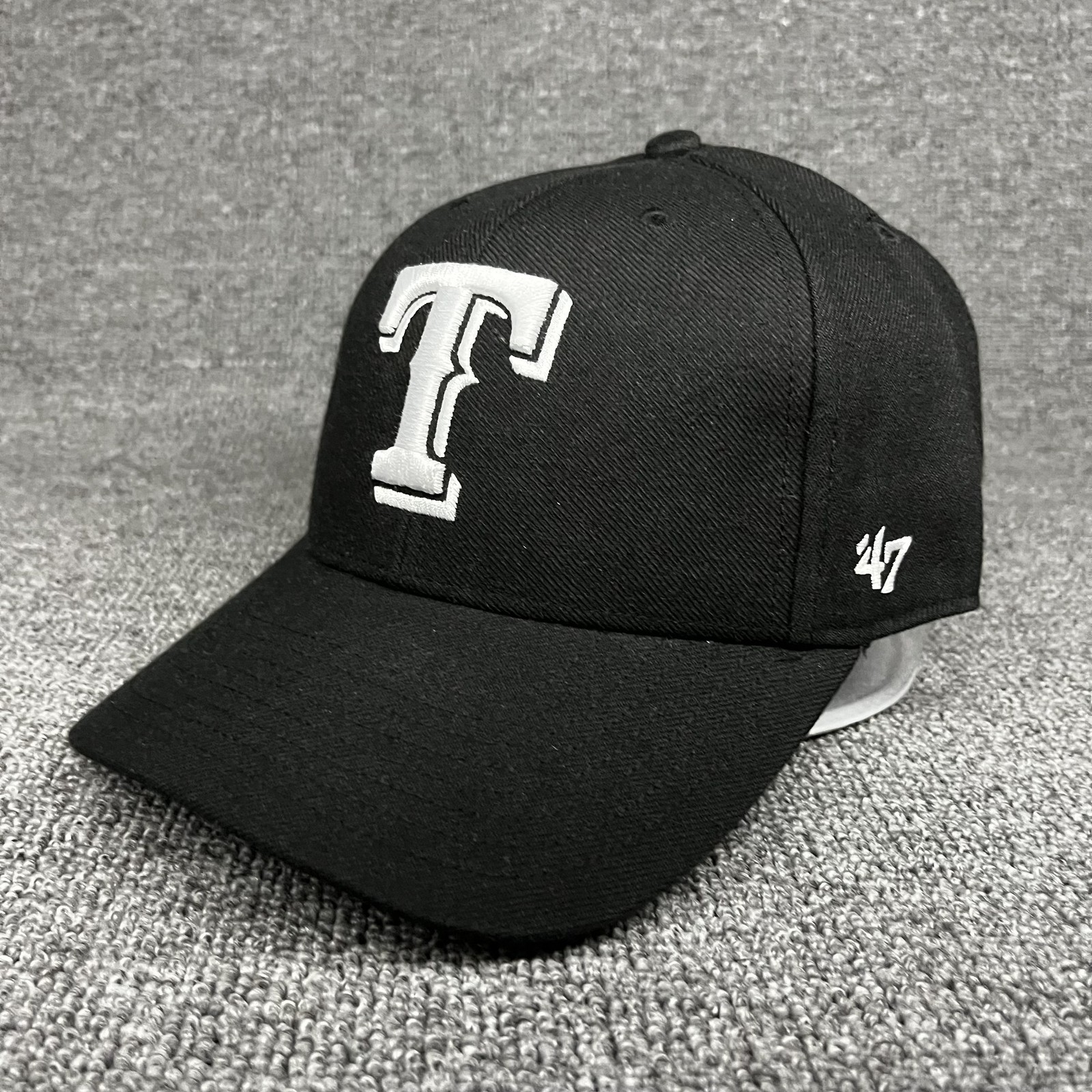 ’47 Brand Texas Rangers Baseball Cap Strapback Black Adjustable