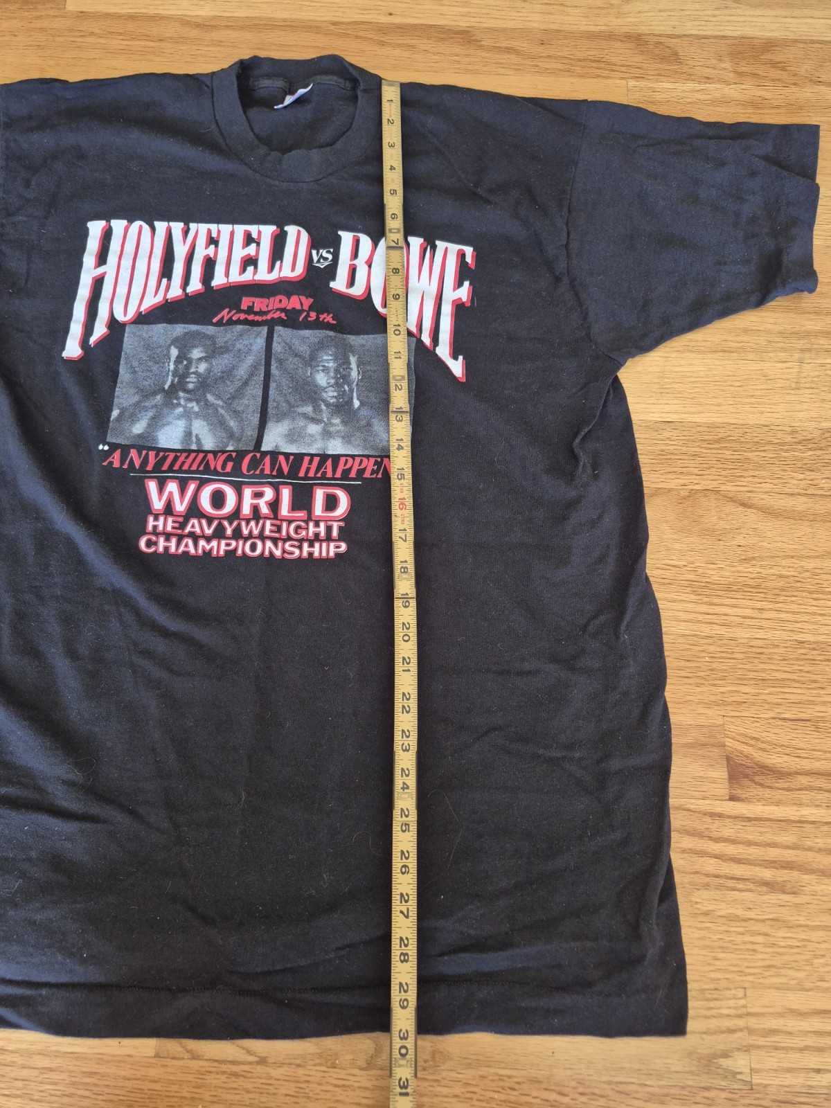 RARE Holyfield Vs Bowe 90s Boxing Promo Shirt Vintage Single Stitch XL USA Made