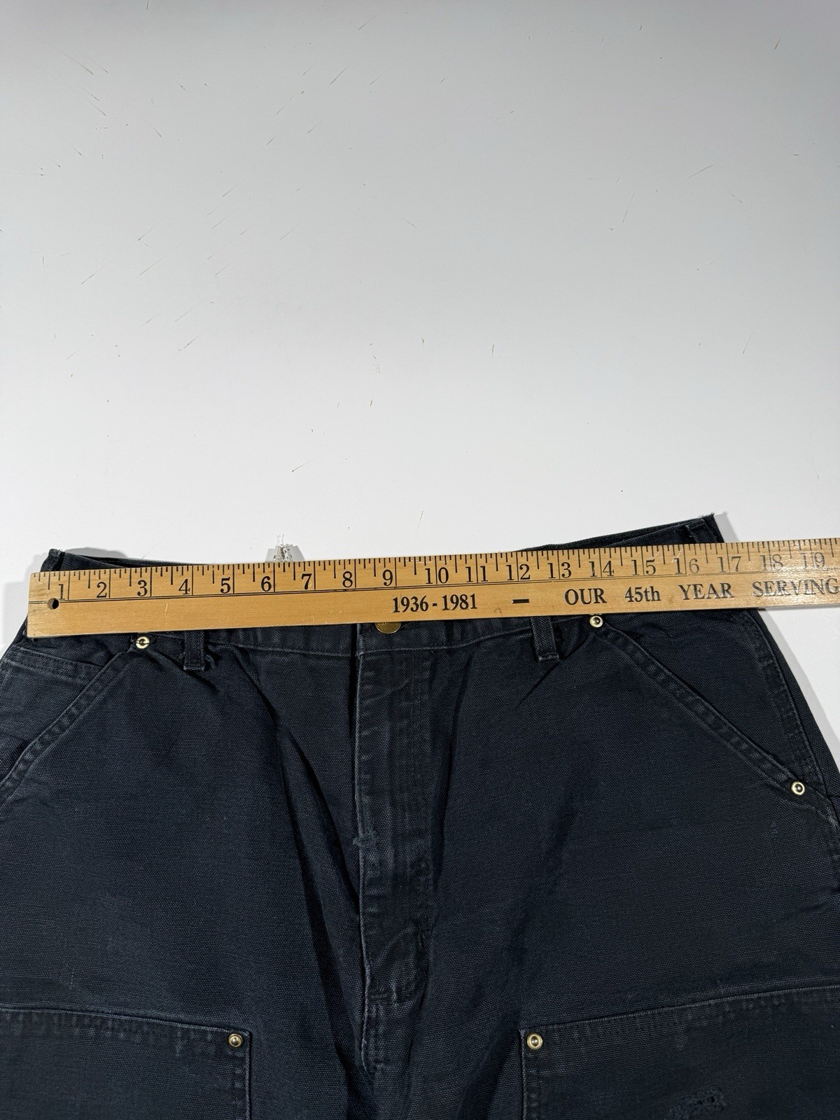 Carhartt Double Knee Pants Mens 34×31 Black Duck Canvas Workwear Utility B01 BLK