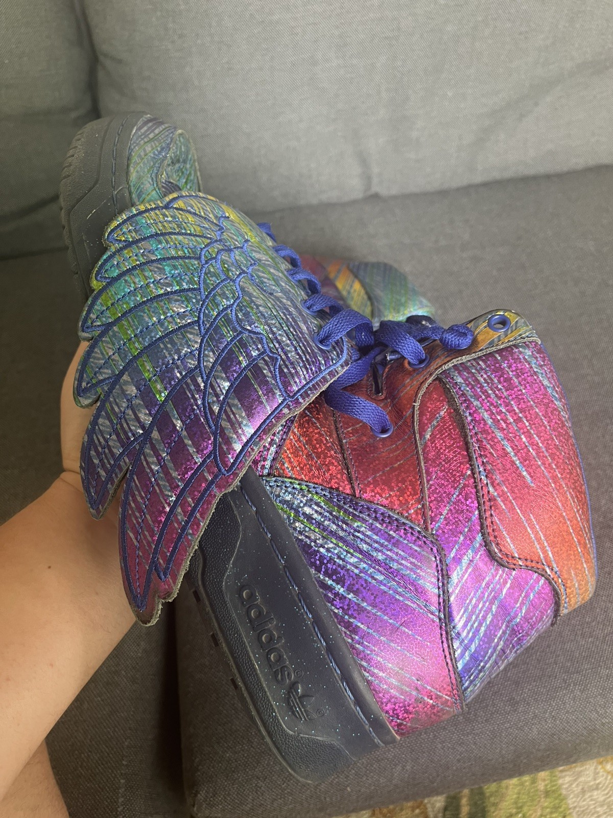 Adidas Js Wings Jeremy Scott Rainbow Foil Q23650 Vintage Sz 13