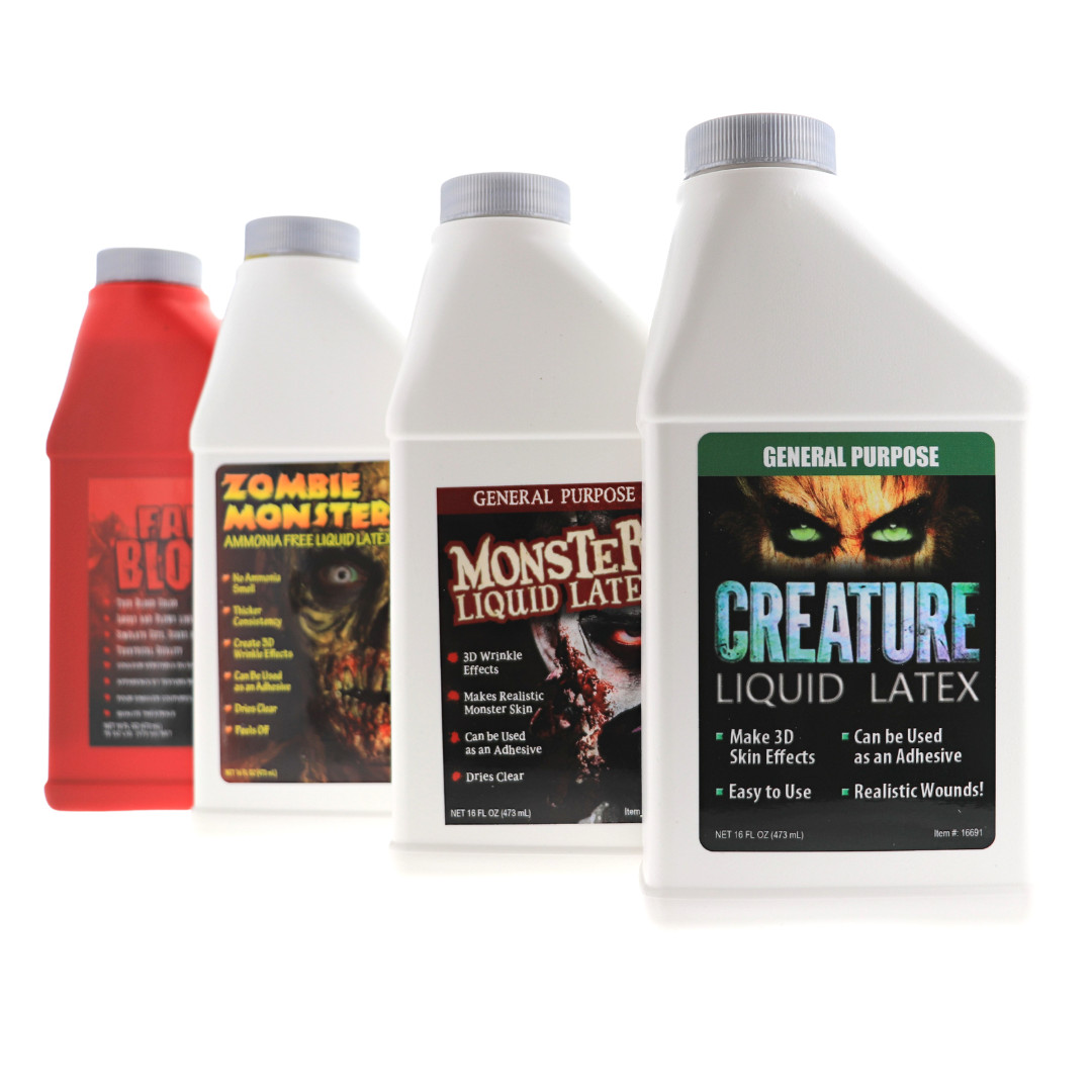Monster Liquid Latex – Dries CLEAR – Creates Zombie Skin and FX